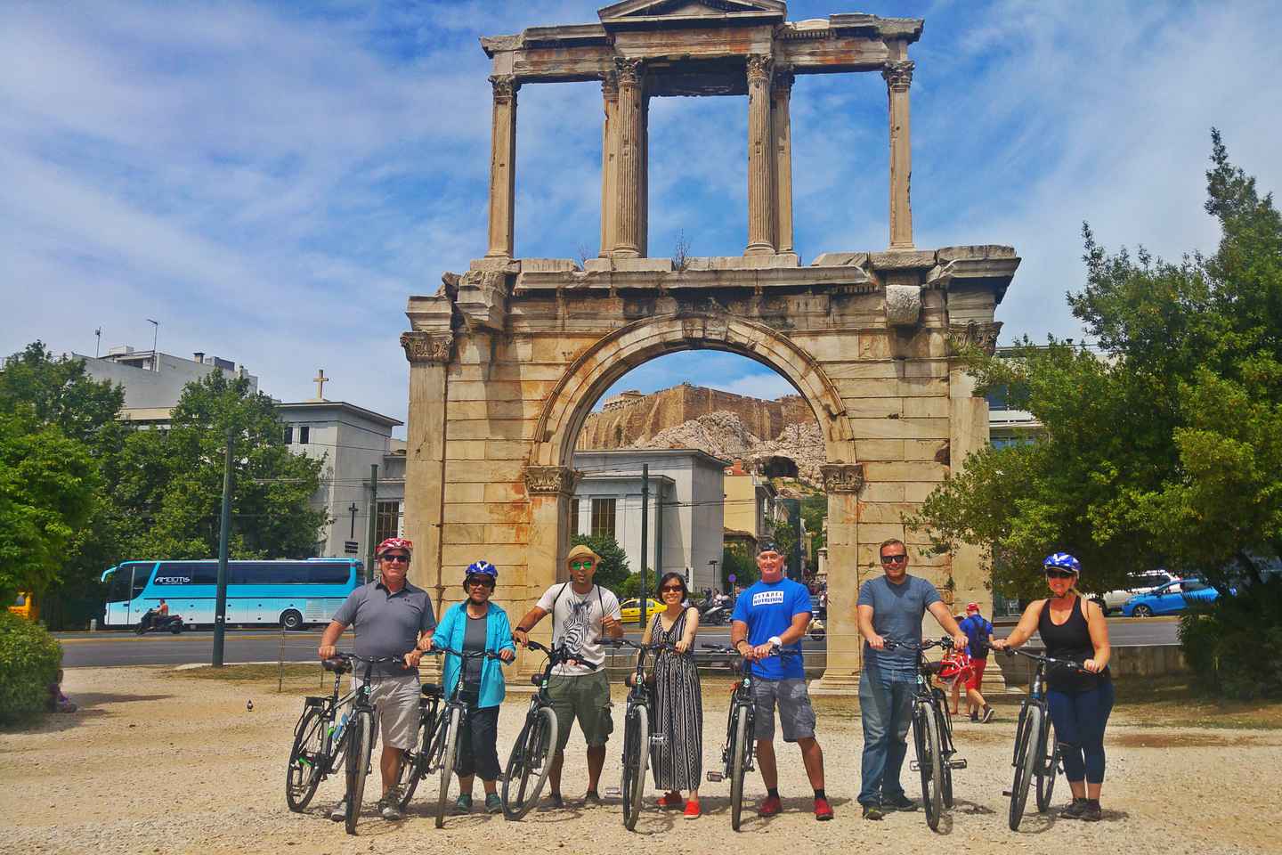 see the sunset over athens while riding a bike