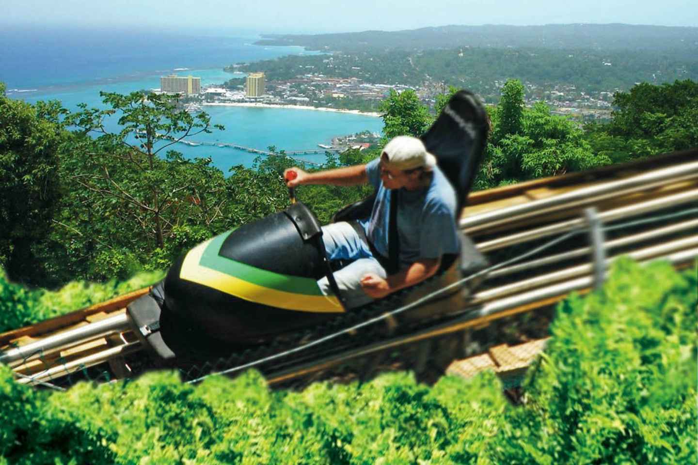 ride a bobsled through the jamaican rain forest in ocho rios