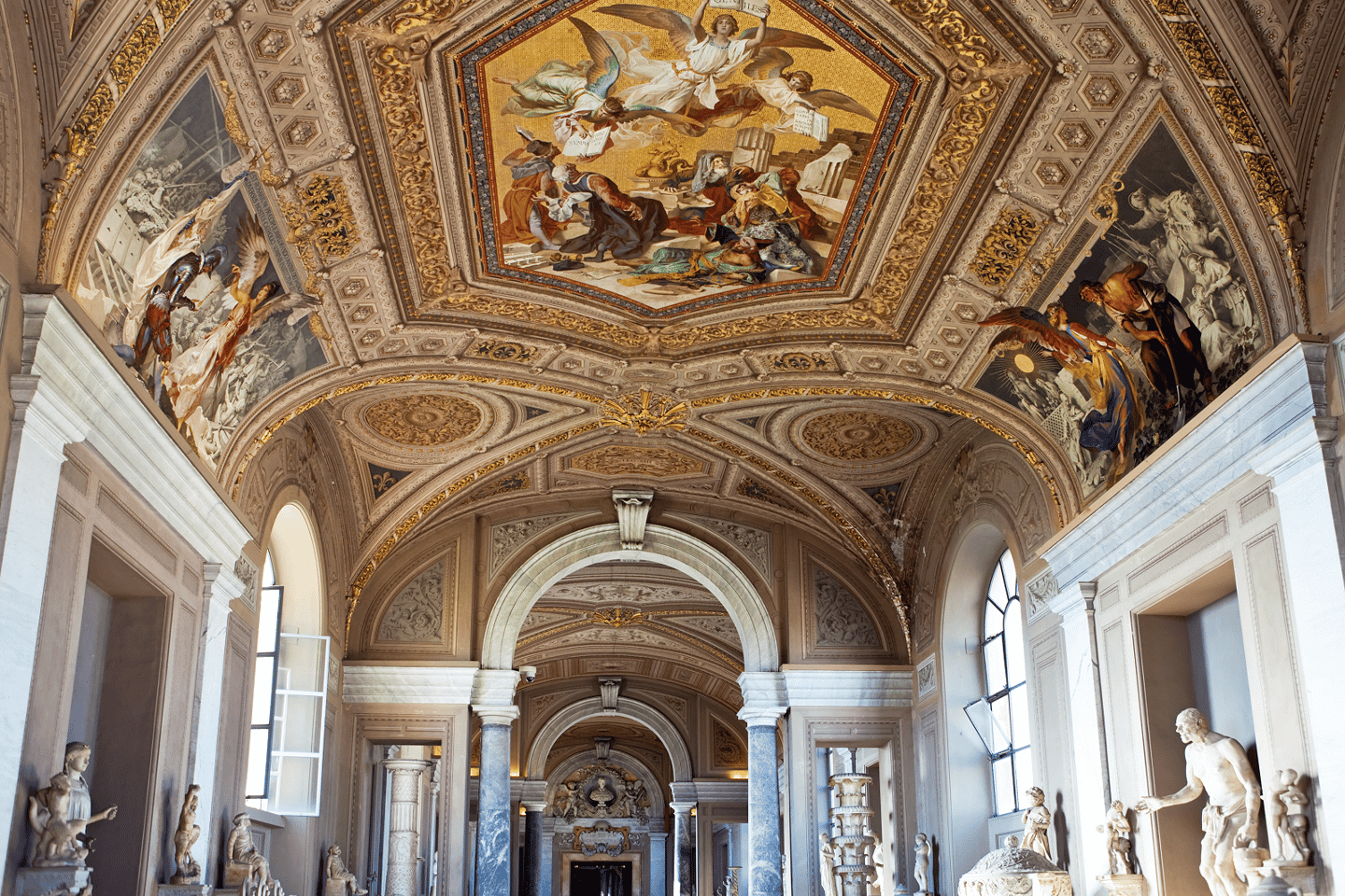 admire the striking frescoes of the sistine chapel