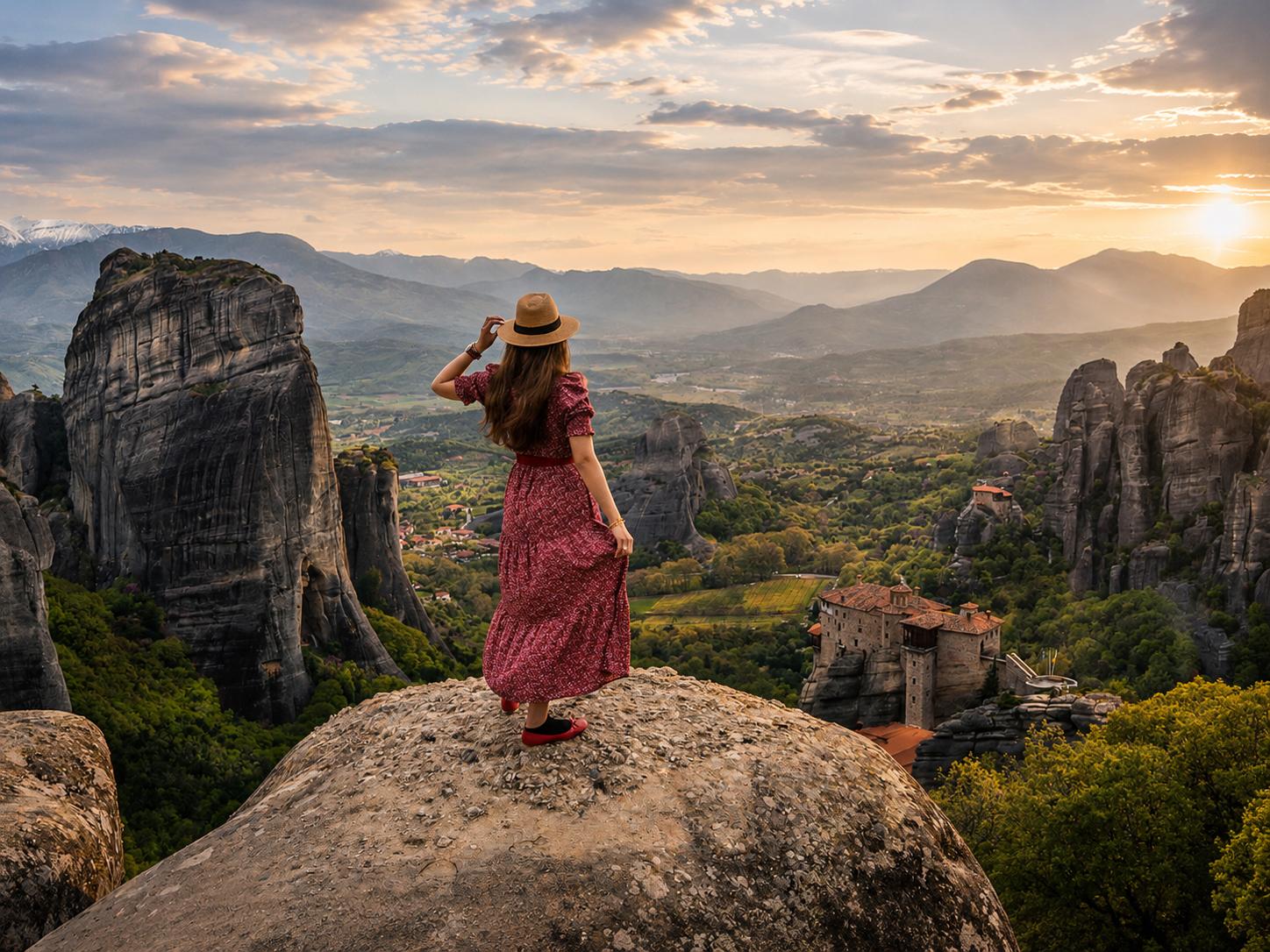 Athens to Meteora: Full-Day Monastery & Caves Tour with Lunch
