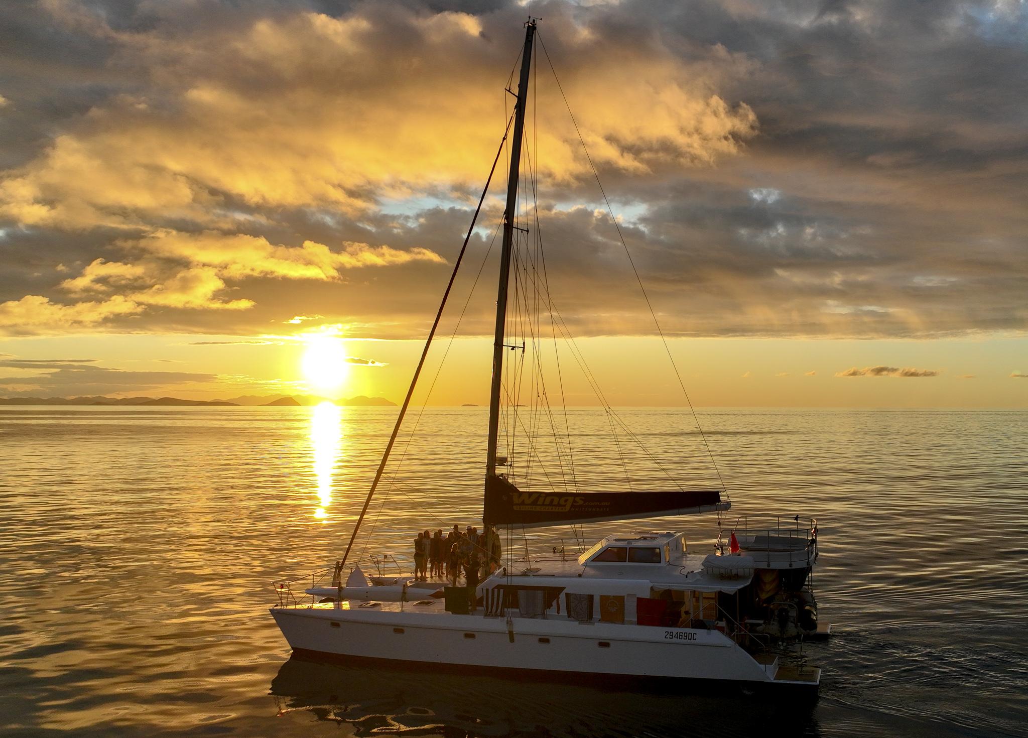 Airlie Beach BYO Sunset Catamaran Cruise aboard SV Wings III