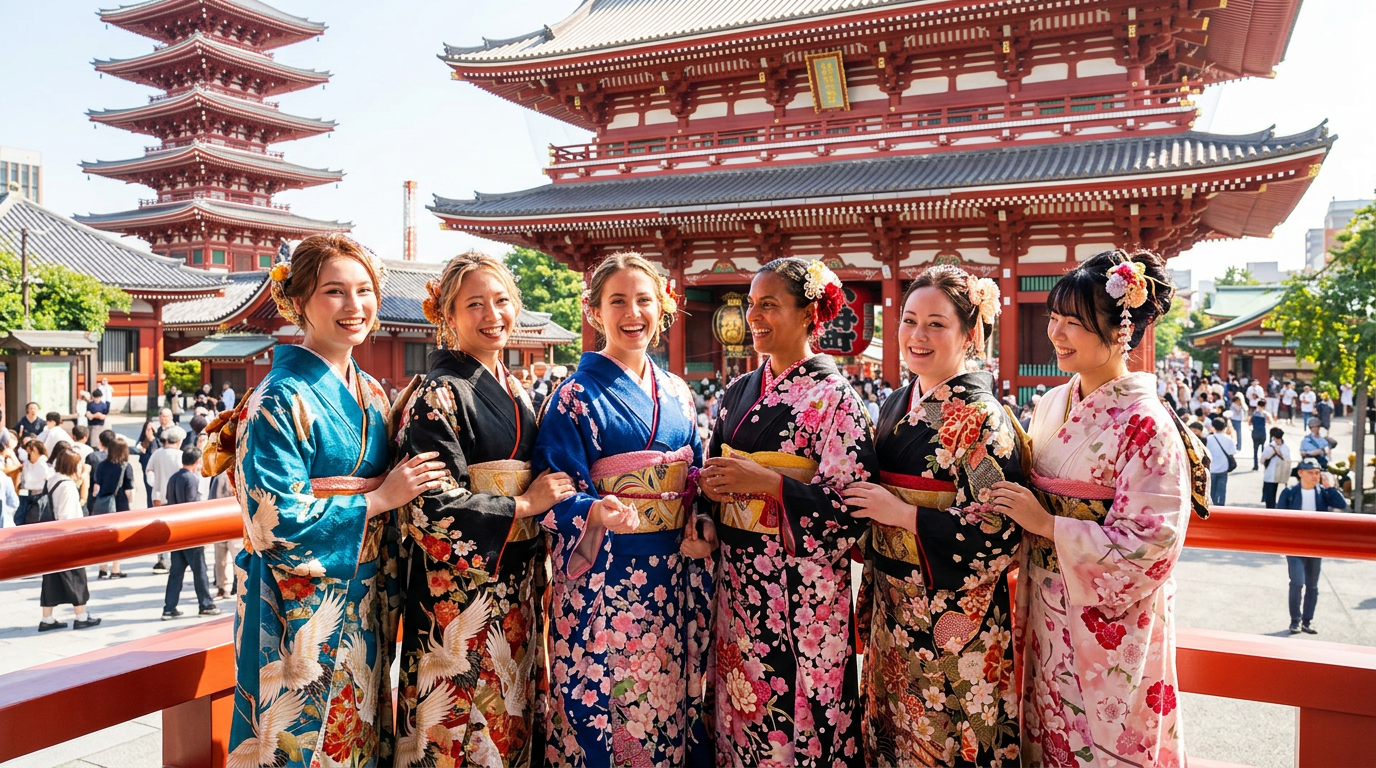 Asakusa Kimono Rental with Styling & Photos