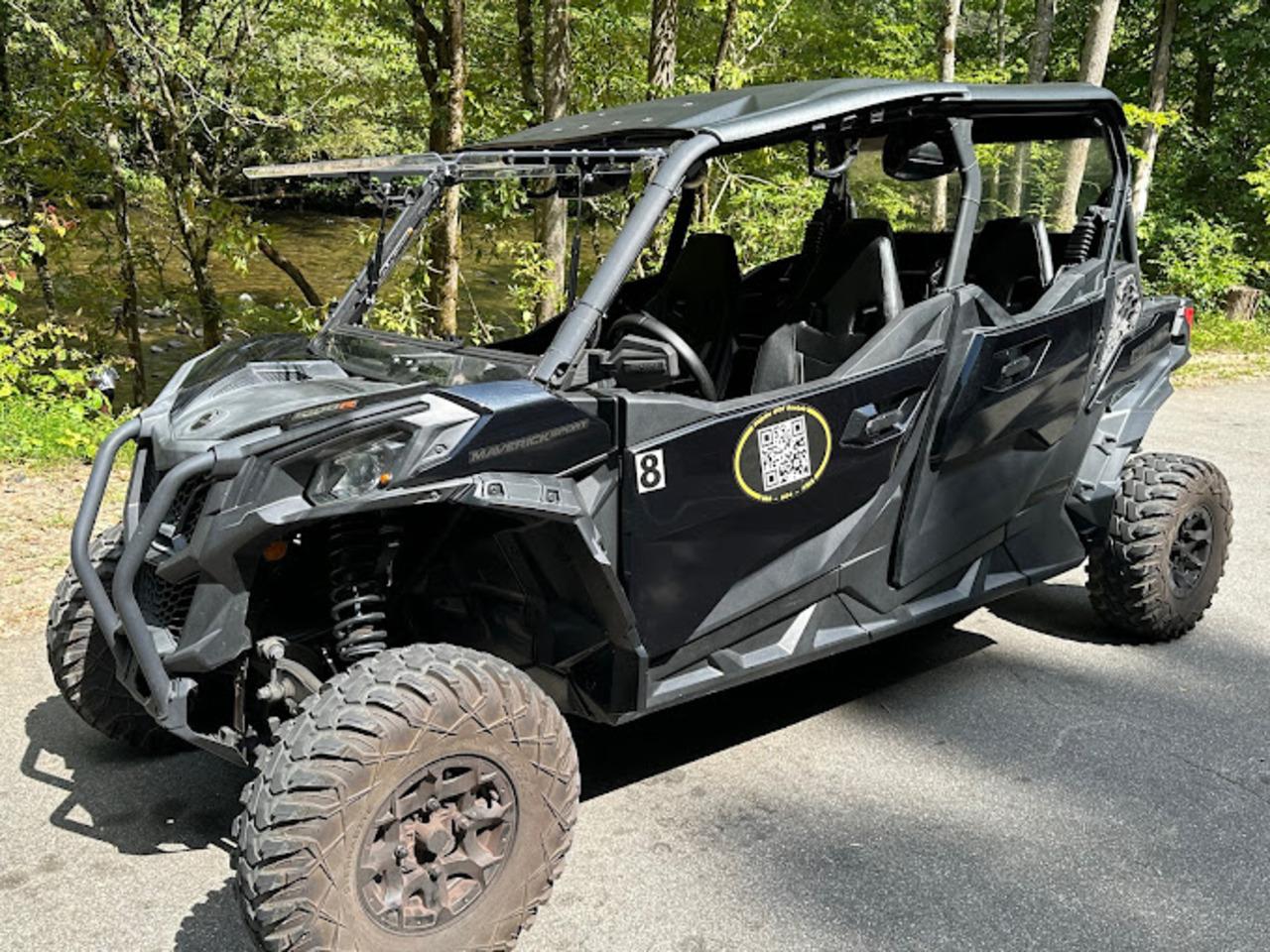 UTV rental Gatlinburg TN — street-legal 4-seat side-by-side on winding Smoky Mountain byway