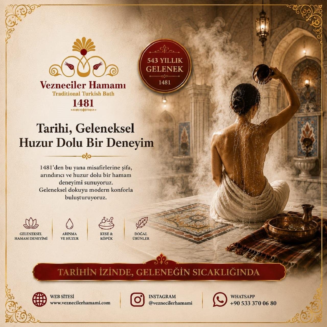 Traditional Turkish Hammam Experience at Historic 1481 Vezneciler Bath