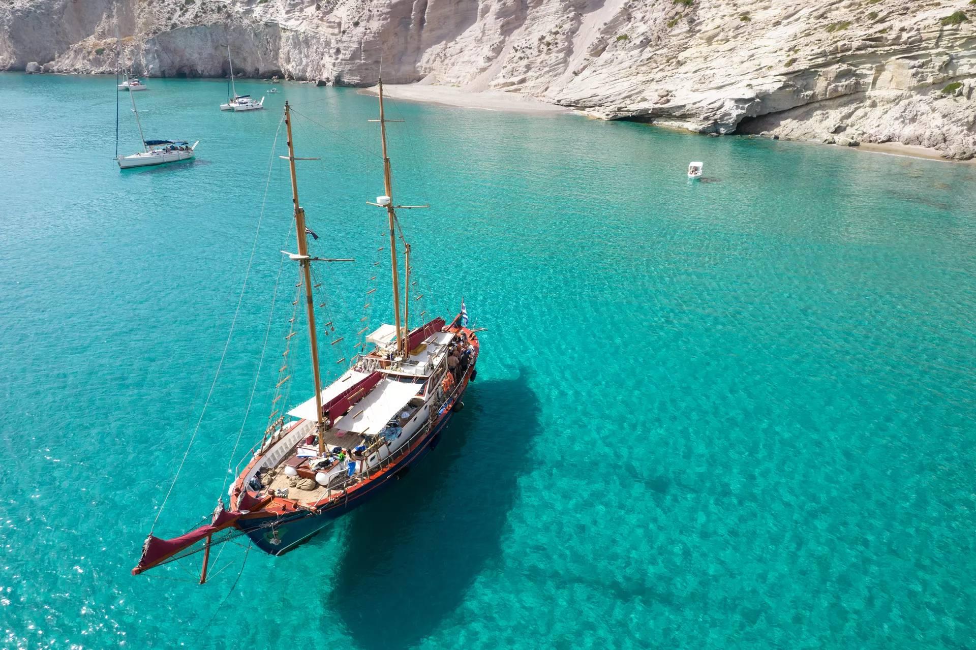 Sykia & Kleftiko Caves Traditional Boat Experience
