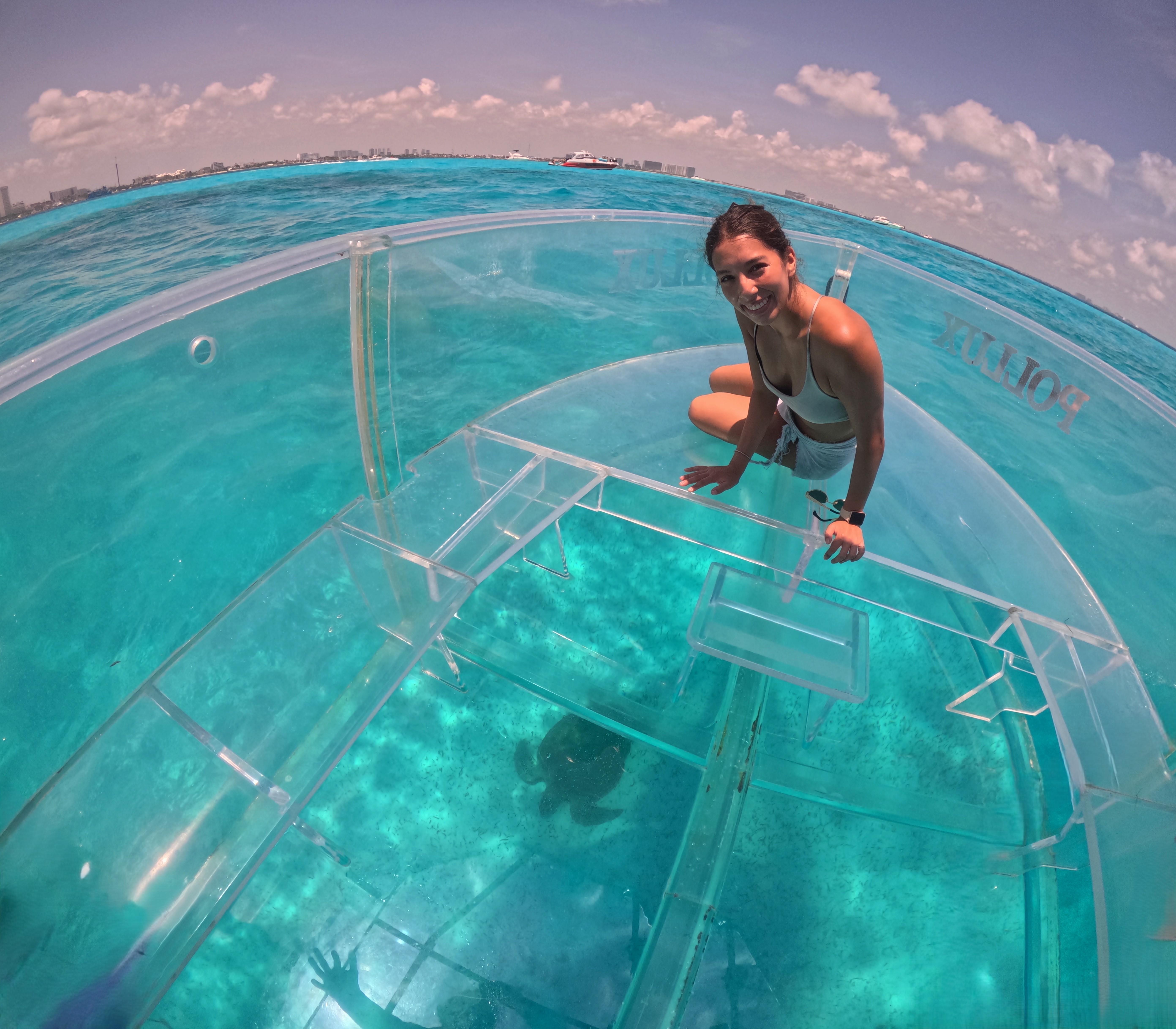 Transparent Boat Tour with Caribbean Swim & Drinks