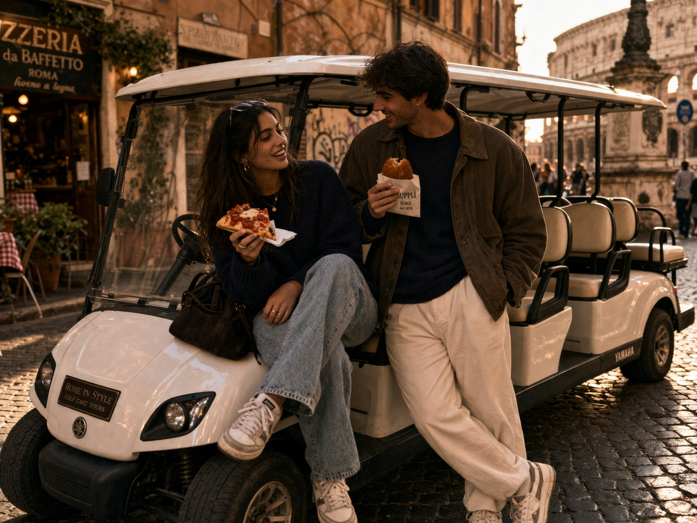 Rome private golf cart tour hotel pickup collection city centre — image 1