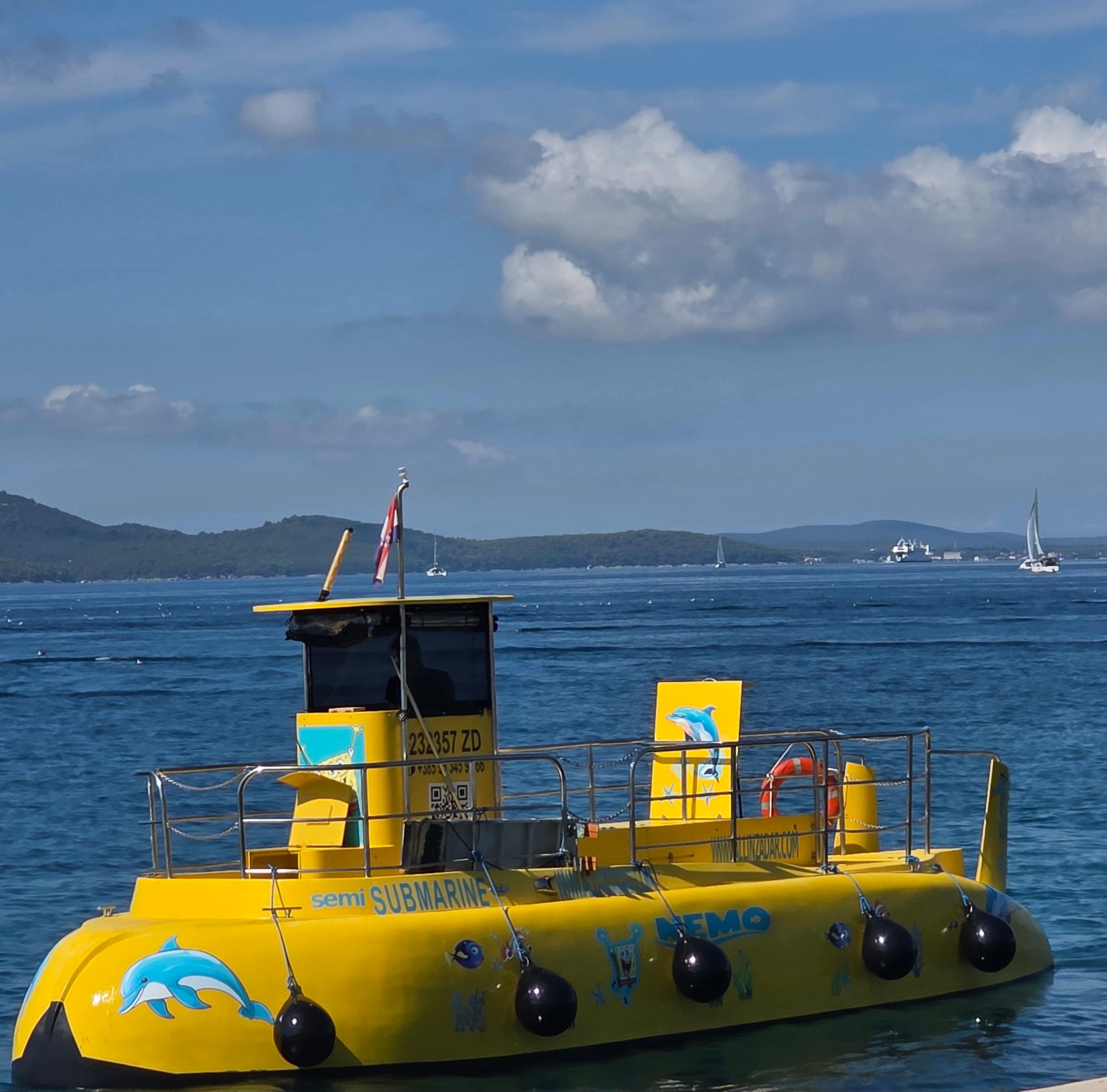 Yellow Semi-Submarine Underwater Exploration