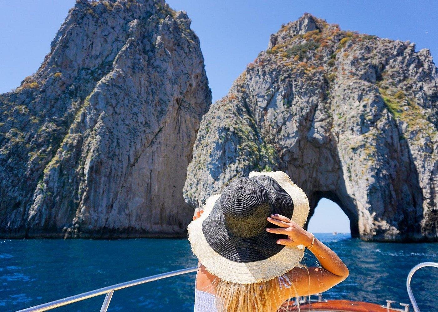 Sorrento to Capri Coast & Caves Boat Cruise with Swim Stops