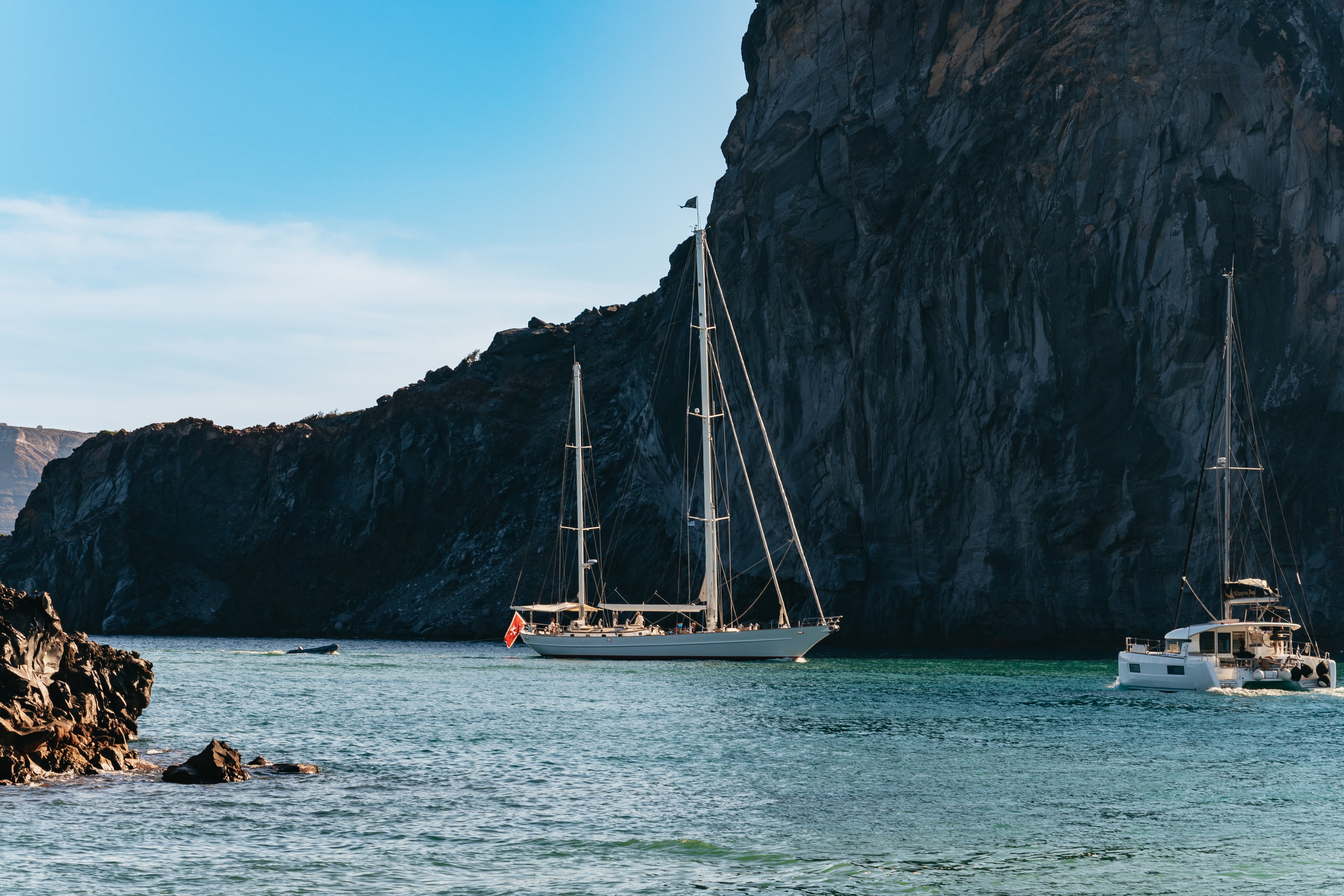 Santorini Luxury Catamaran Cruise with BBQ & Drinks