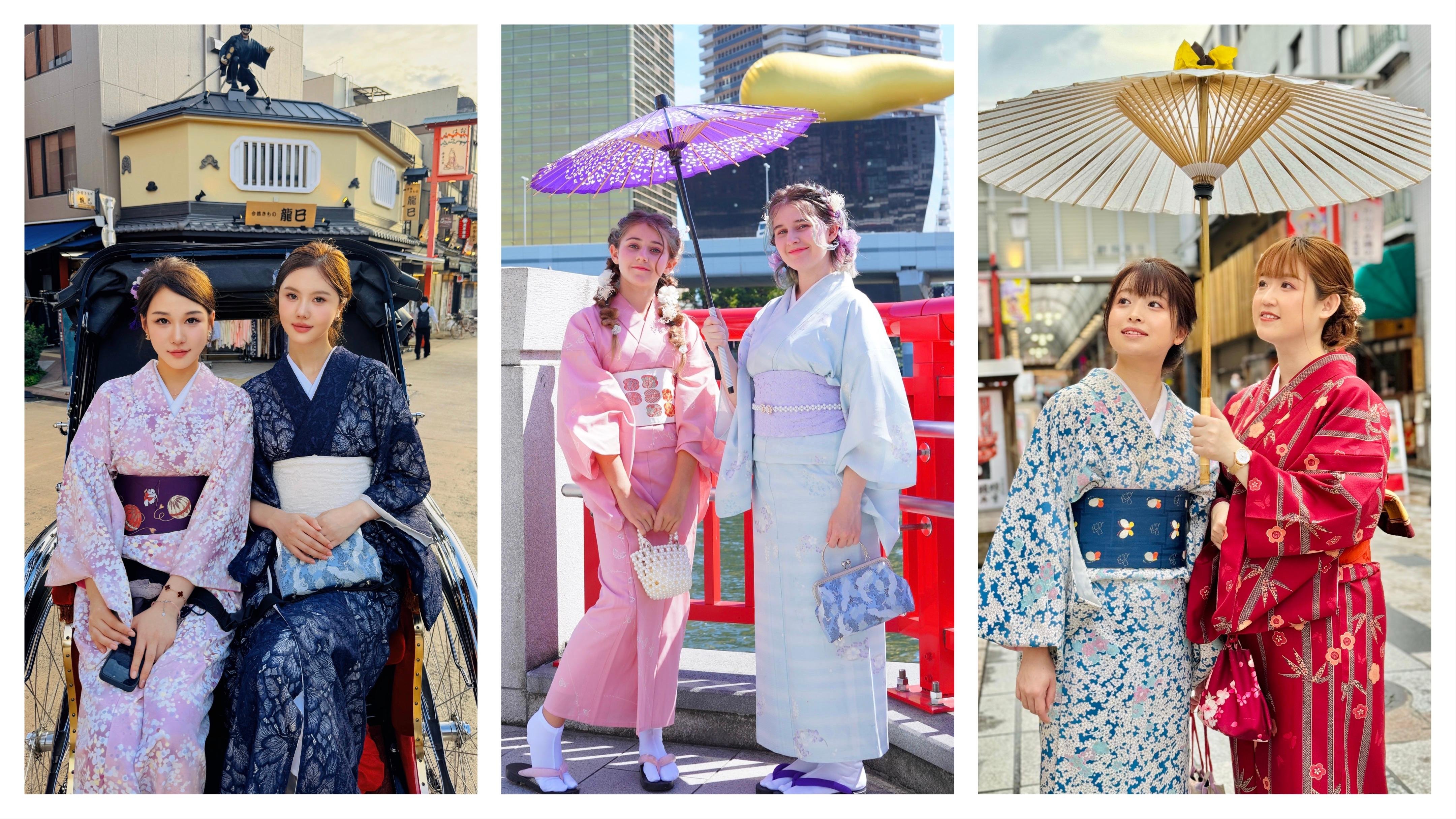 Asakusa Kimono Rental with Styling & Tea Ceremony