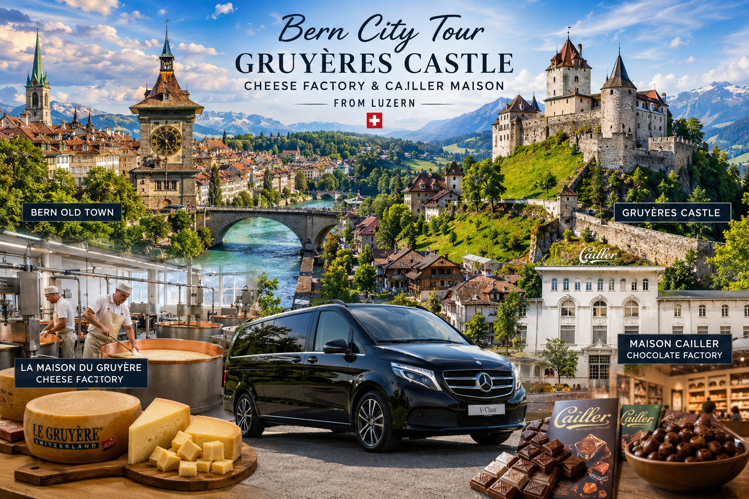 Bern, Gruyères & Broc Chocolate Private Tour from Lucerne