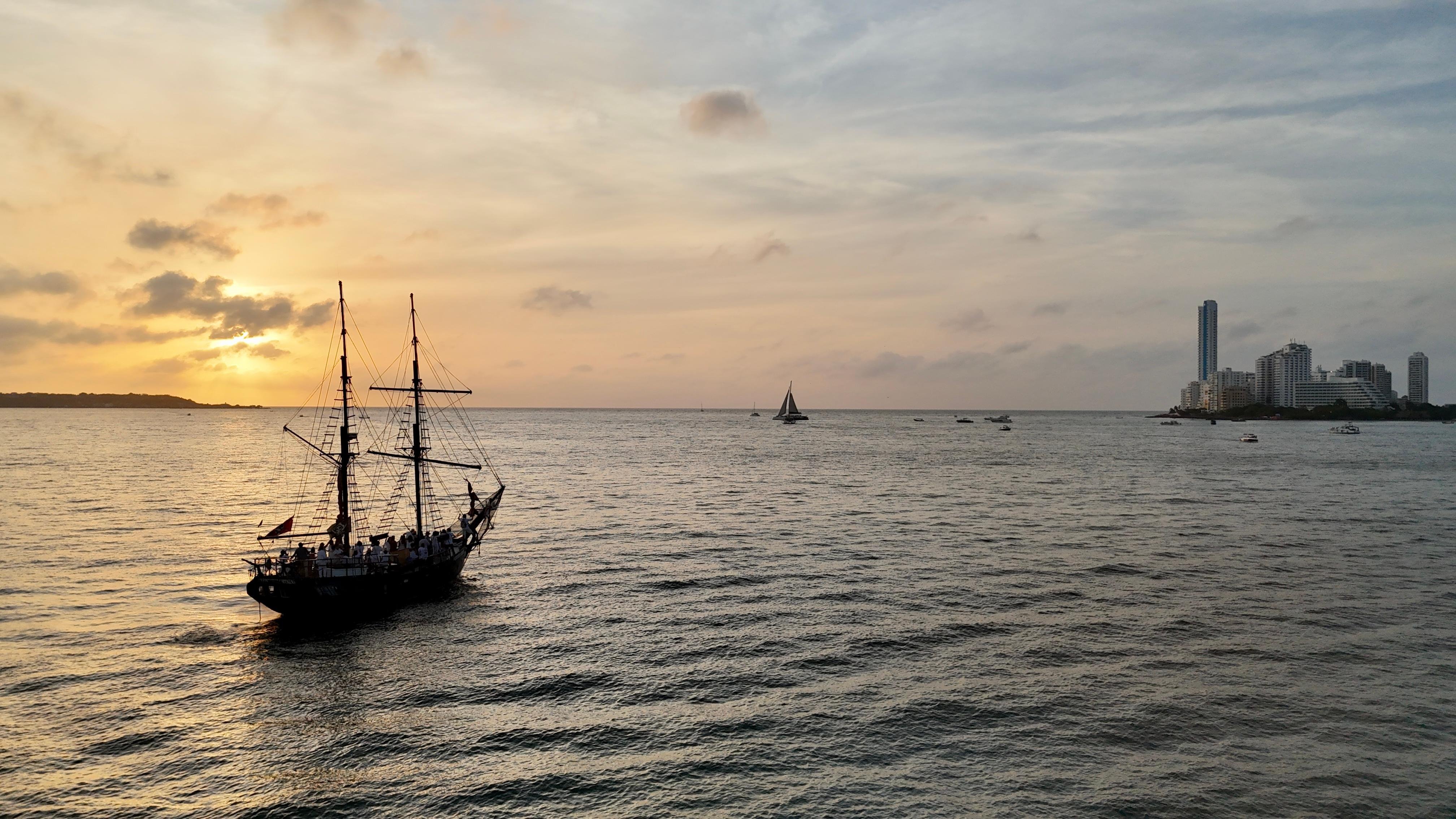 Cartagena Sunset Pirate Ship Cruise with Open Bar