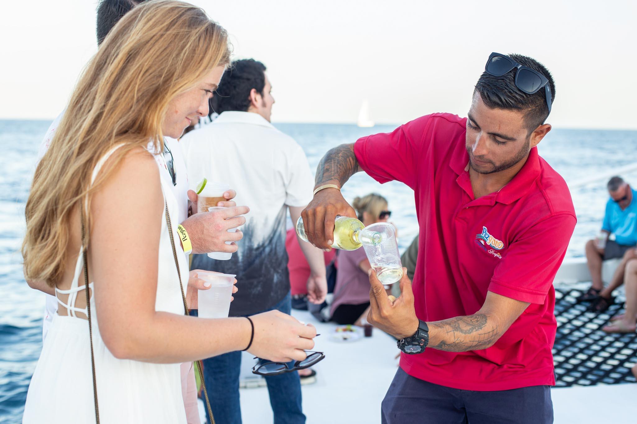 Cabo San Lucas Sunset Catamaran Cruise with Open Bar & Appetizers