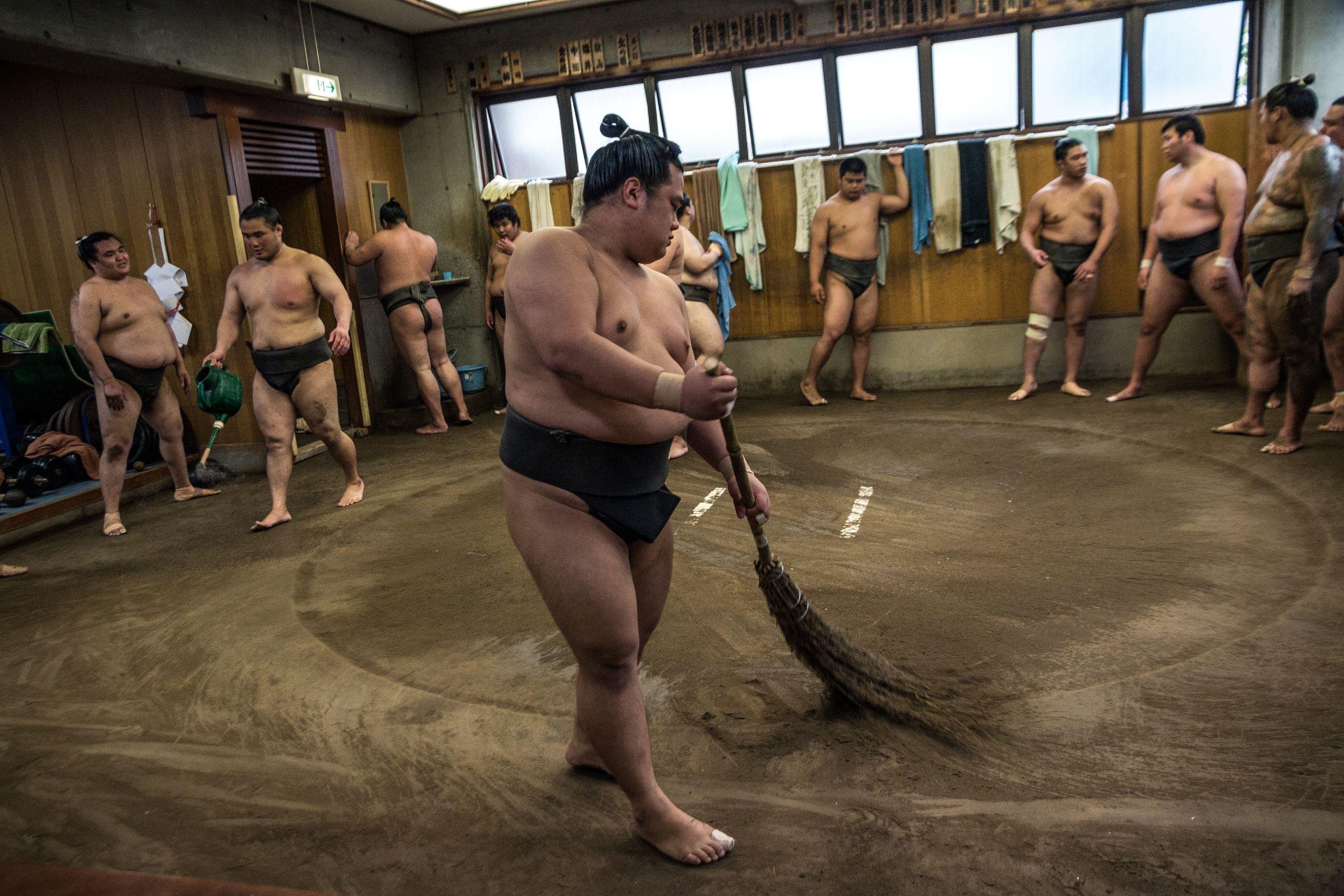 Sumo stable tour — morning practice (asageiko) inside a Tokyo heya — image 15