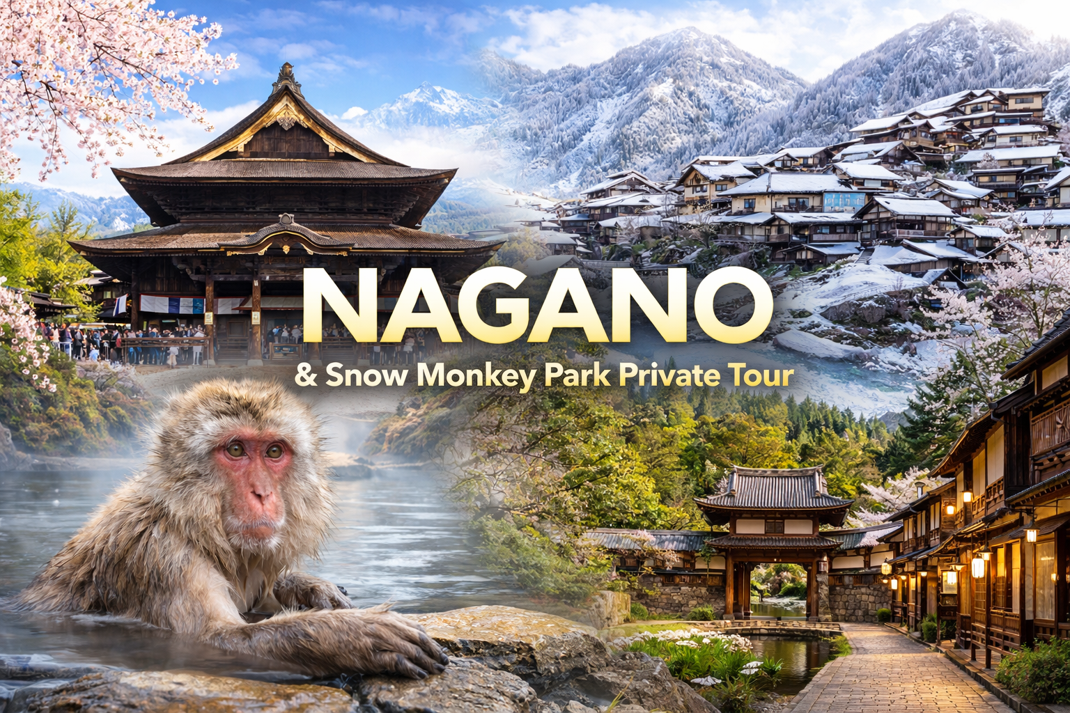 Nagano Snow Monkey & Heritage Private Day Tour from Tokyo