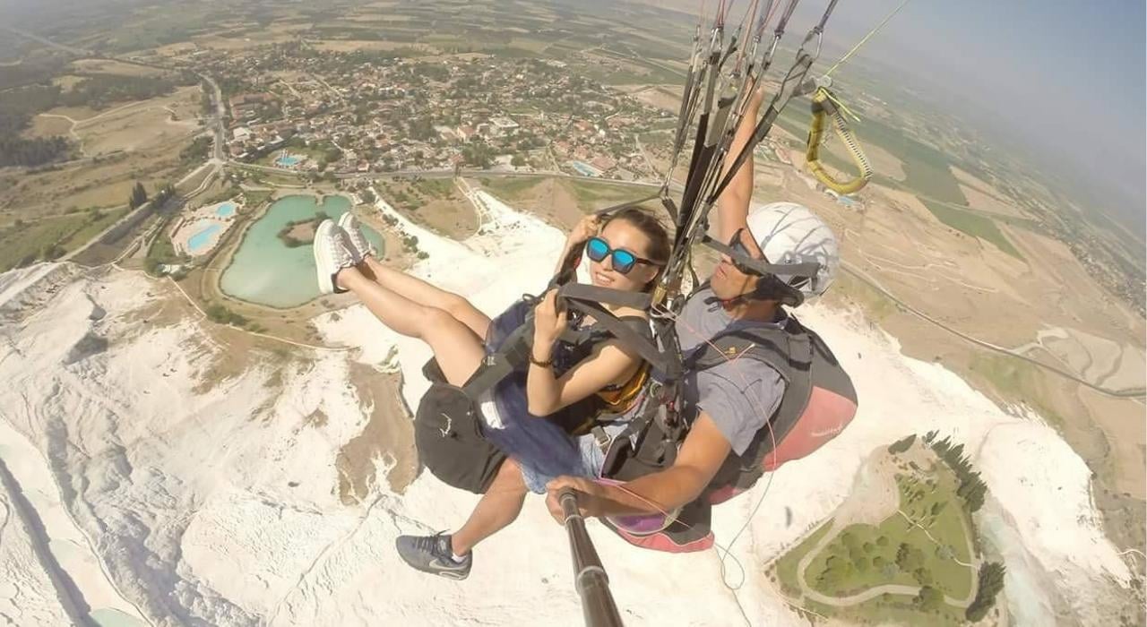 Pamukkale Tandem Paragliding Over Ancient Hierapolis
