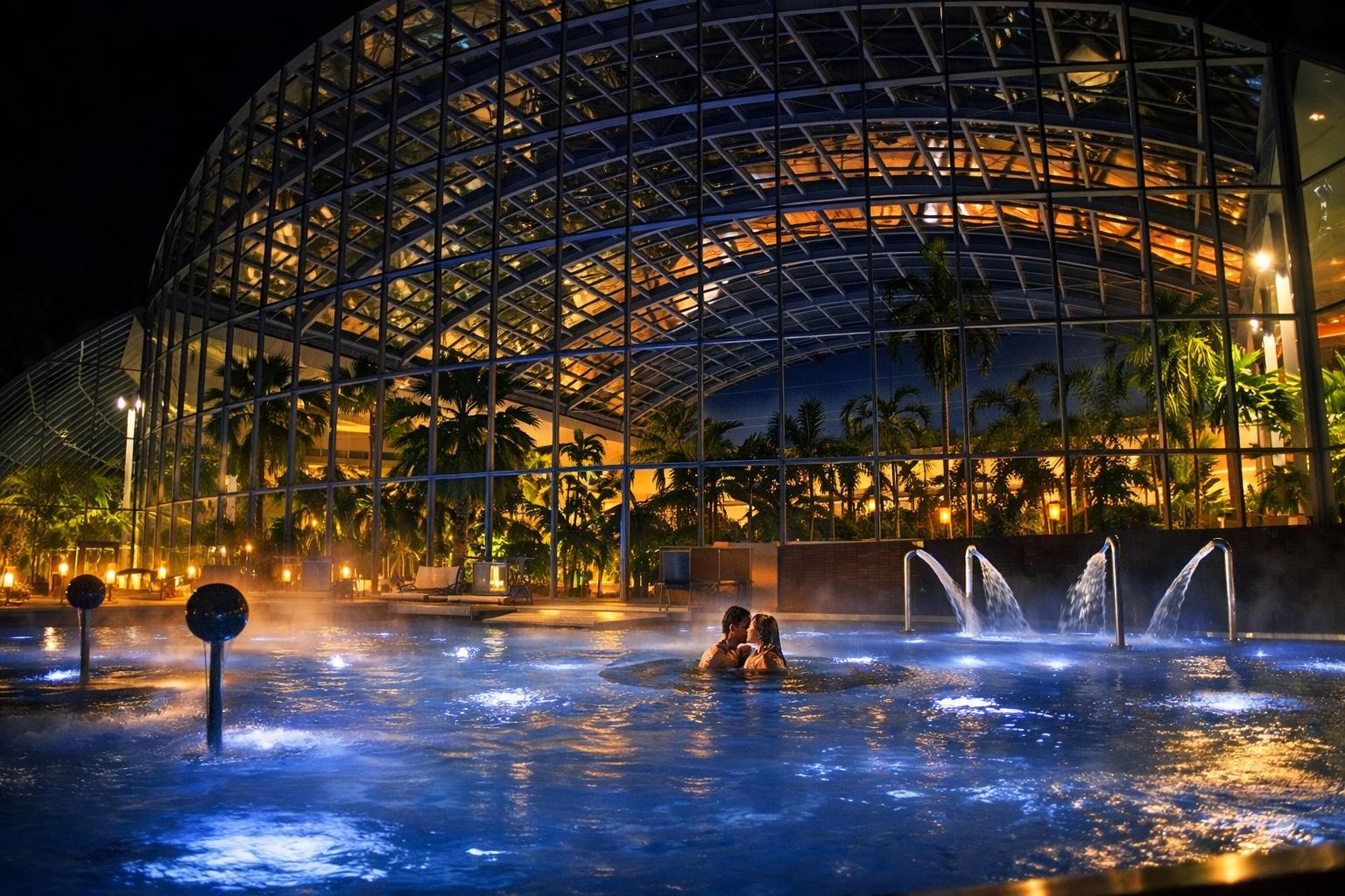 Bucharest Evening Spa Experience: Therme Night Show & Transfers