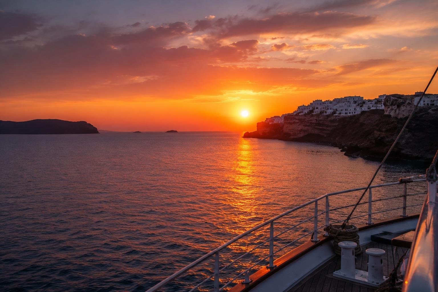 Santorini Caldera Sunset Cruise with Volcano & Hot Springs