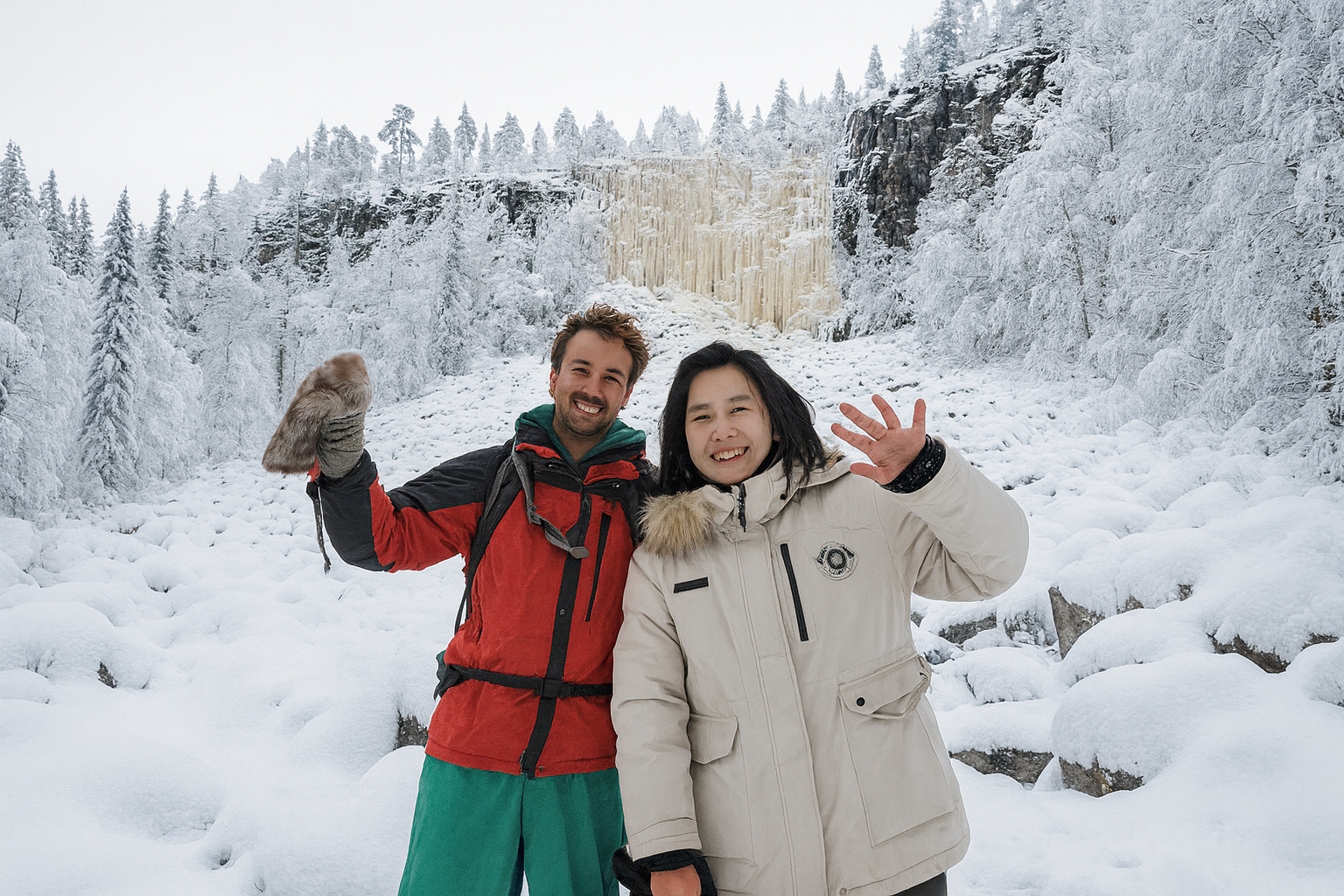 Korouoma Canyon Frozen Waterfalls Guided Hike from Rovaniemi