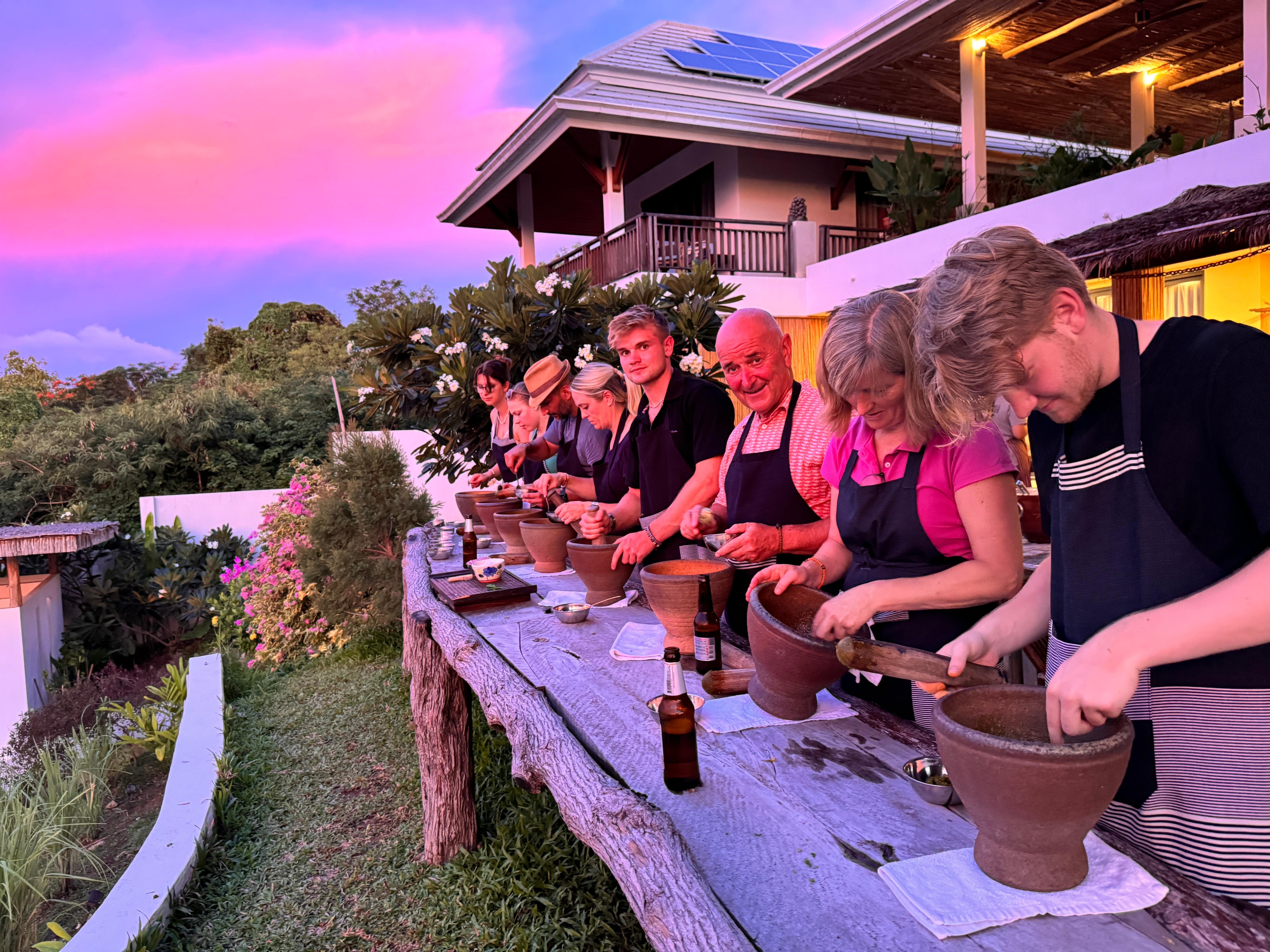 Evening Thai Cooking Class & Organic Garden Experience