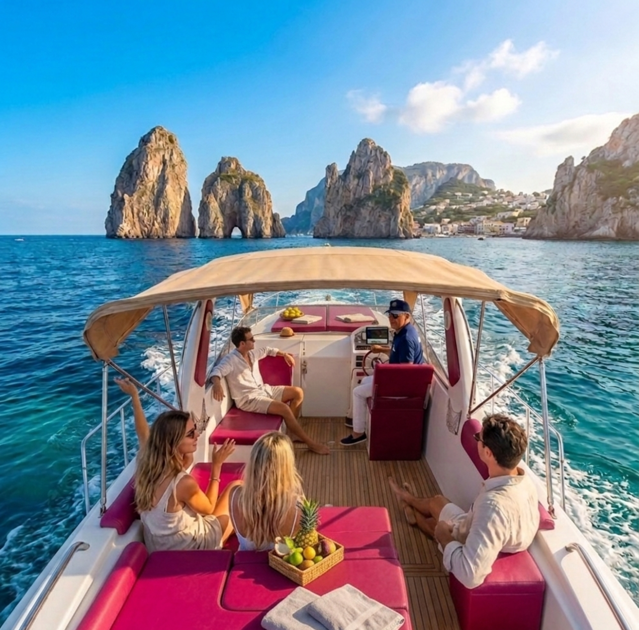 Capri & Sorrento Coast Boat Tour with Blue Grotto and Swim Stops