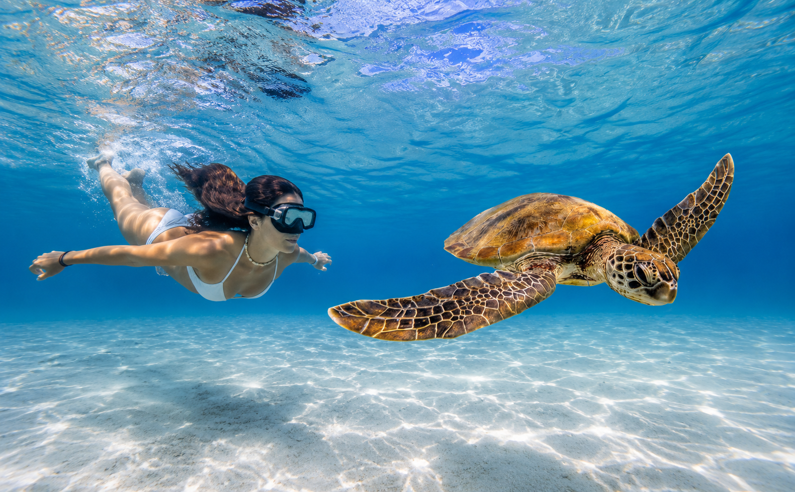 Glass-Bottom Boat & Sea Turtle Snorkeling at Pereybere Beach