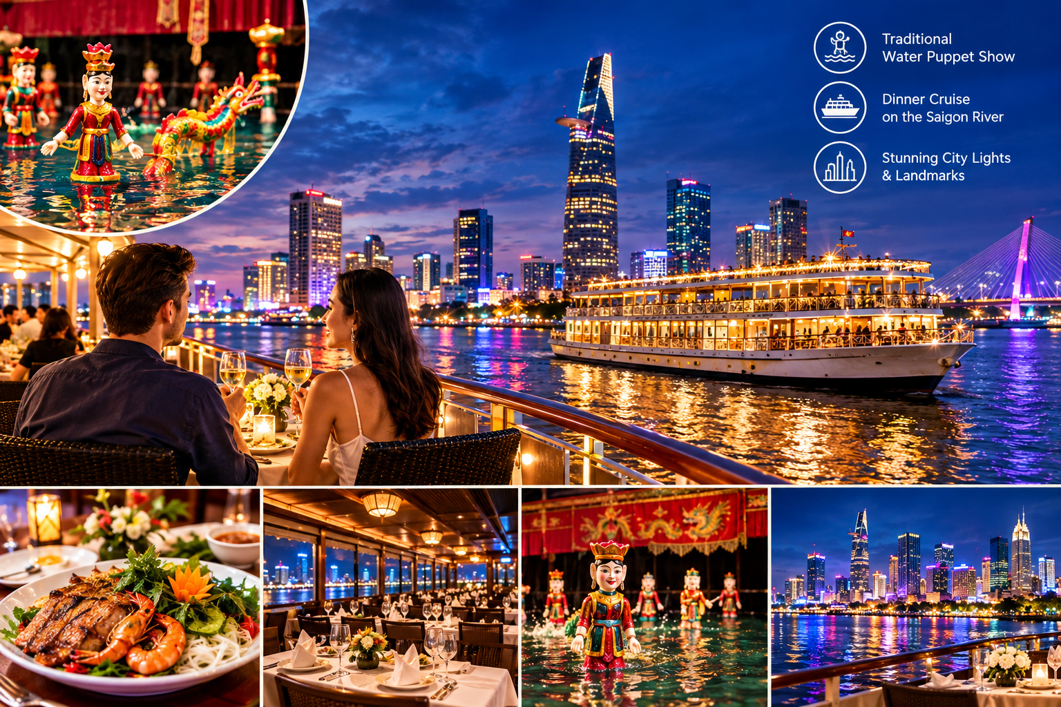 Water Puppet Show & Saigon River Dinner Cruise