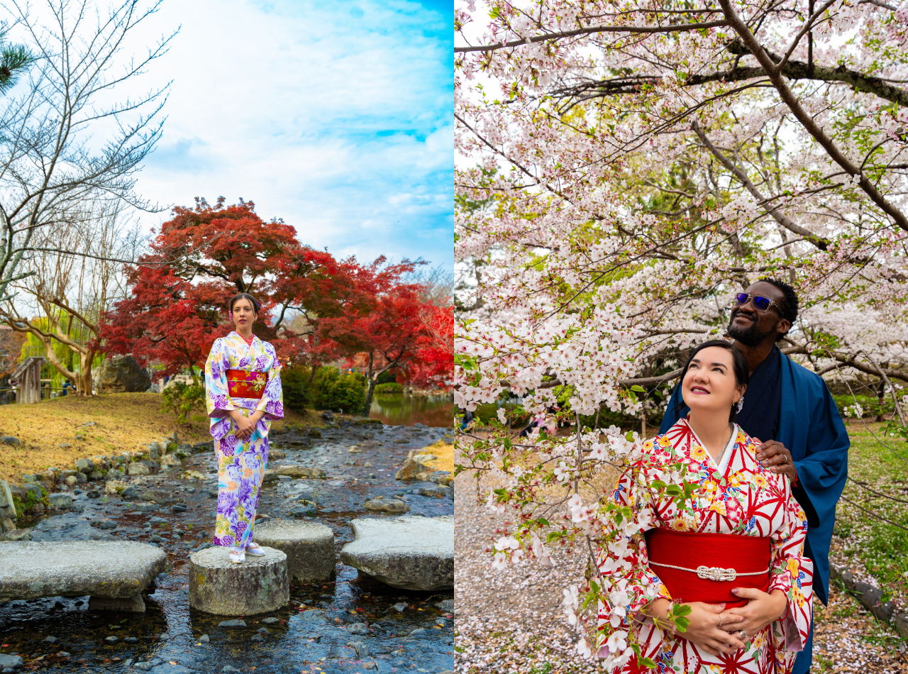 Kyoto: Vestimenta Tradicional com Kimono e Sessão de Fotos Privada
