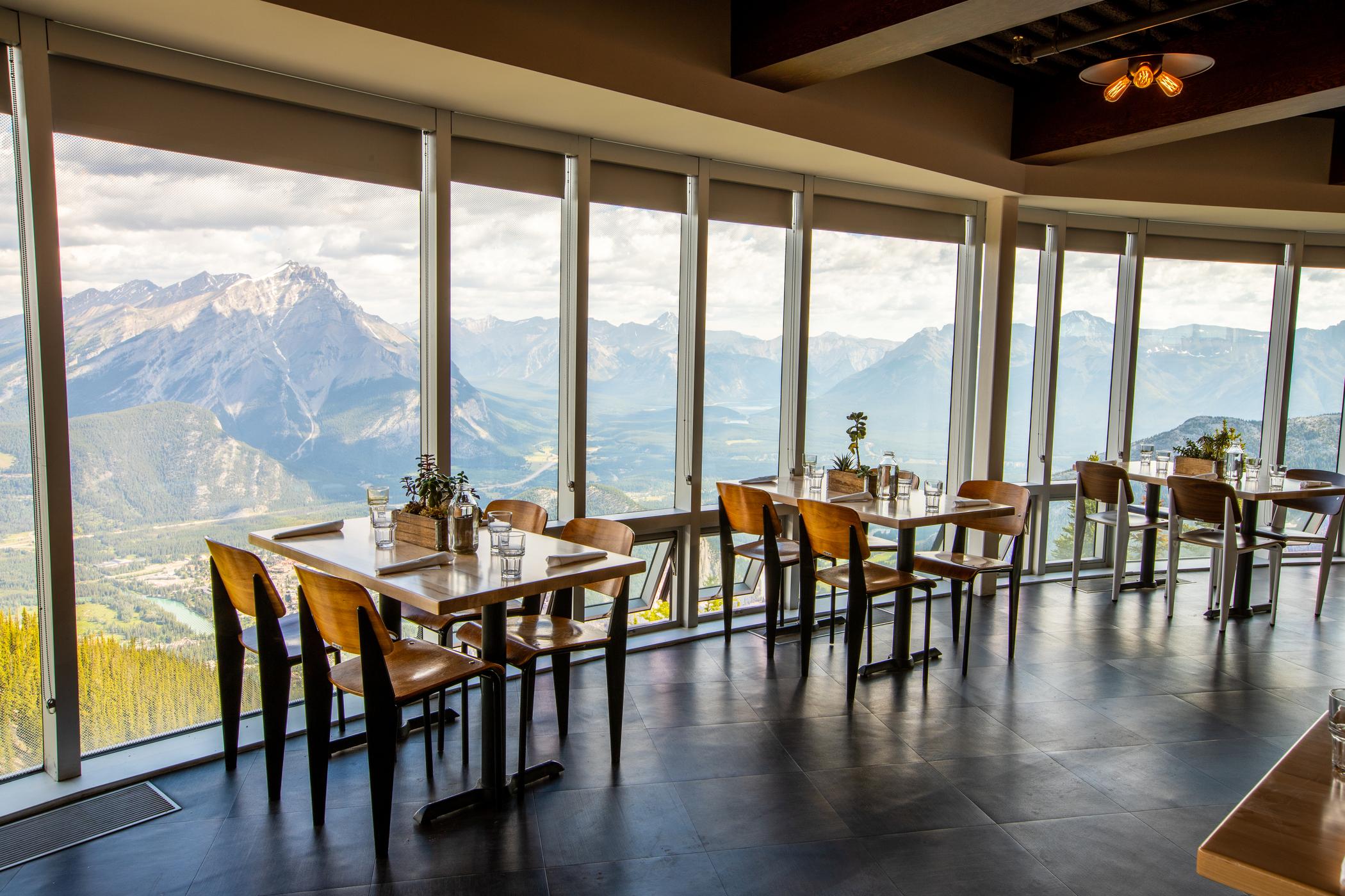 Sulphur Mountain summit ridge at sunset — golden alpine light over the Canadian Rockies