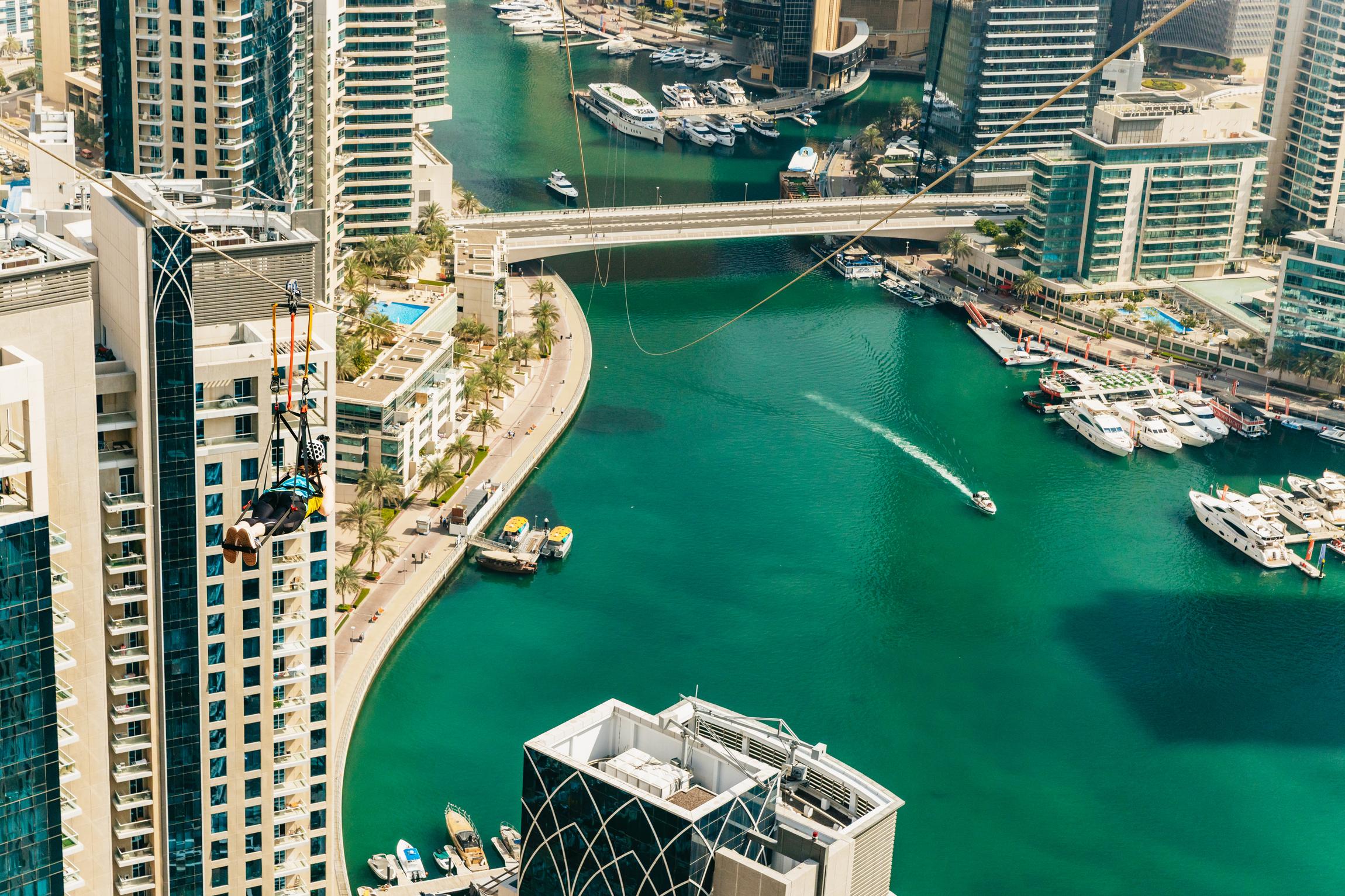 Dubai Marina Zipline: Superman Flight with Photos & Video