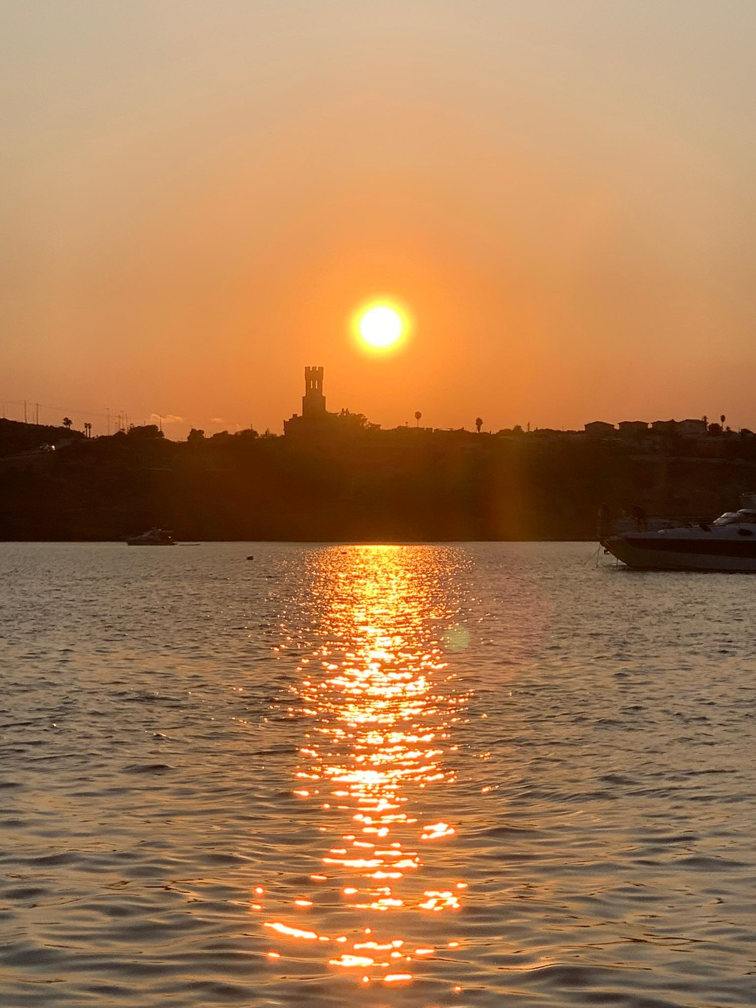 Sunset Boat Journey Along Southern Noto Gulf