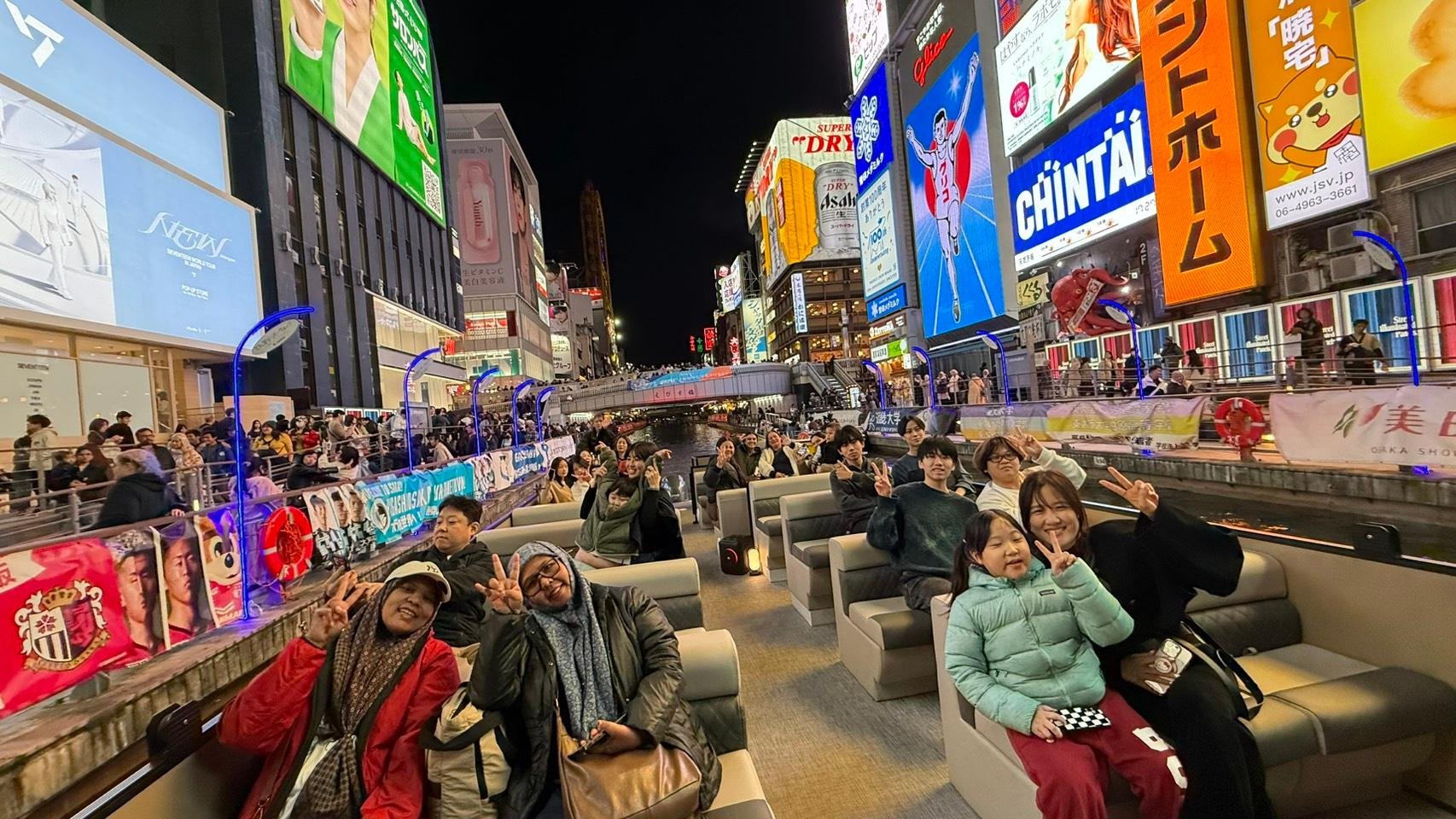 Dotonbori river cruise — Glico sign and neon on the Osaka canal — image 5