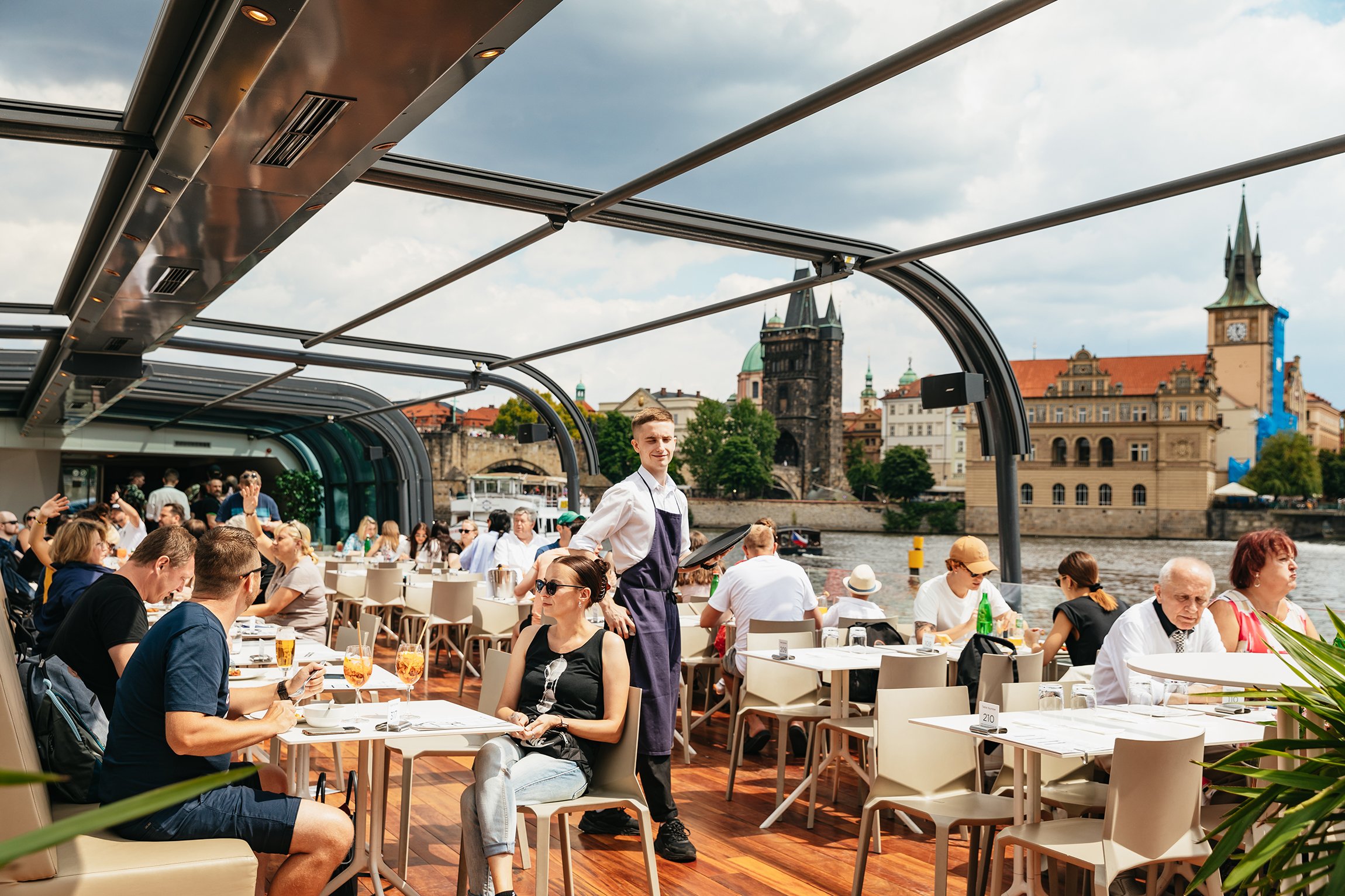 Vltava River Lunch Cruise in Open-Top Glass Boat