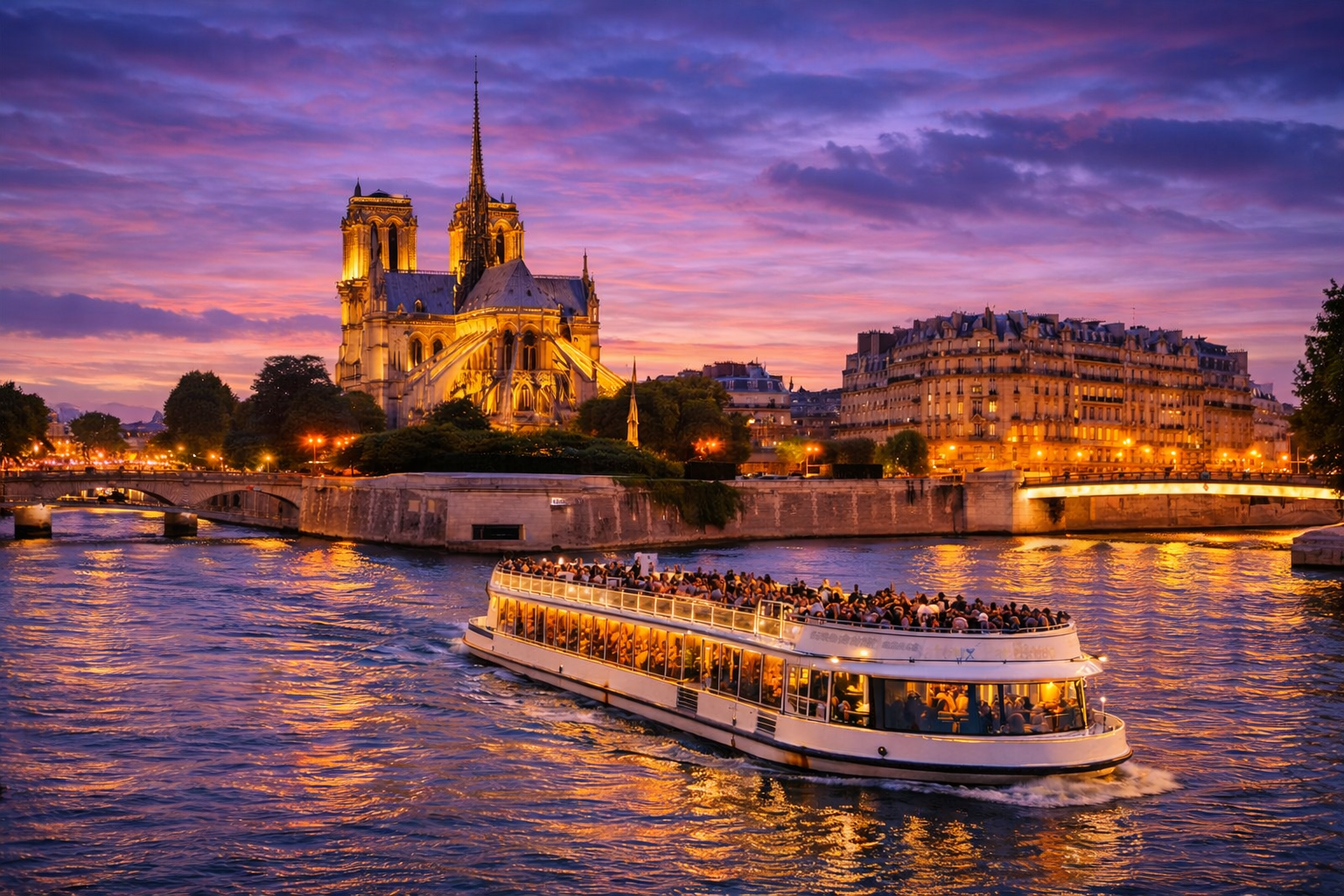 Seine River Evening Cruise with Waffle at Trocadéro
