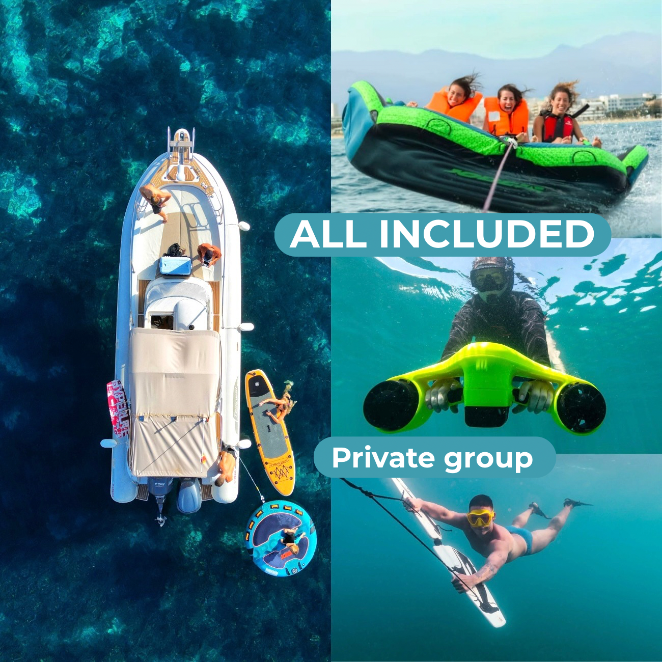 Private Speedboat Charter with Watersports & Onboard Lunch