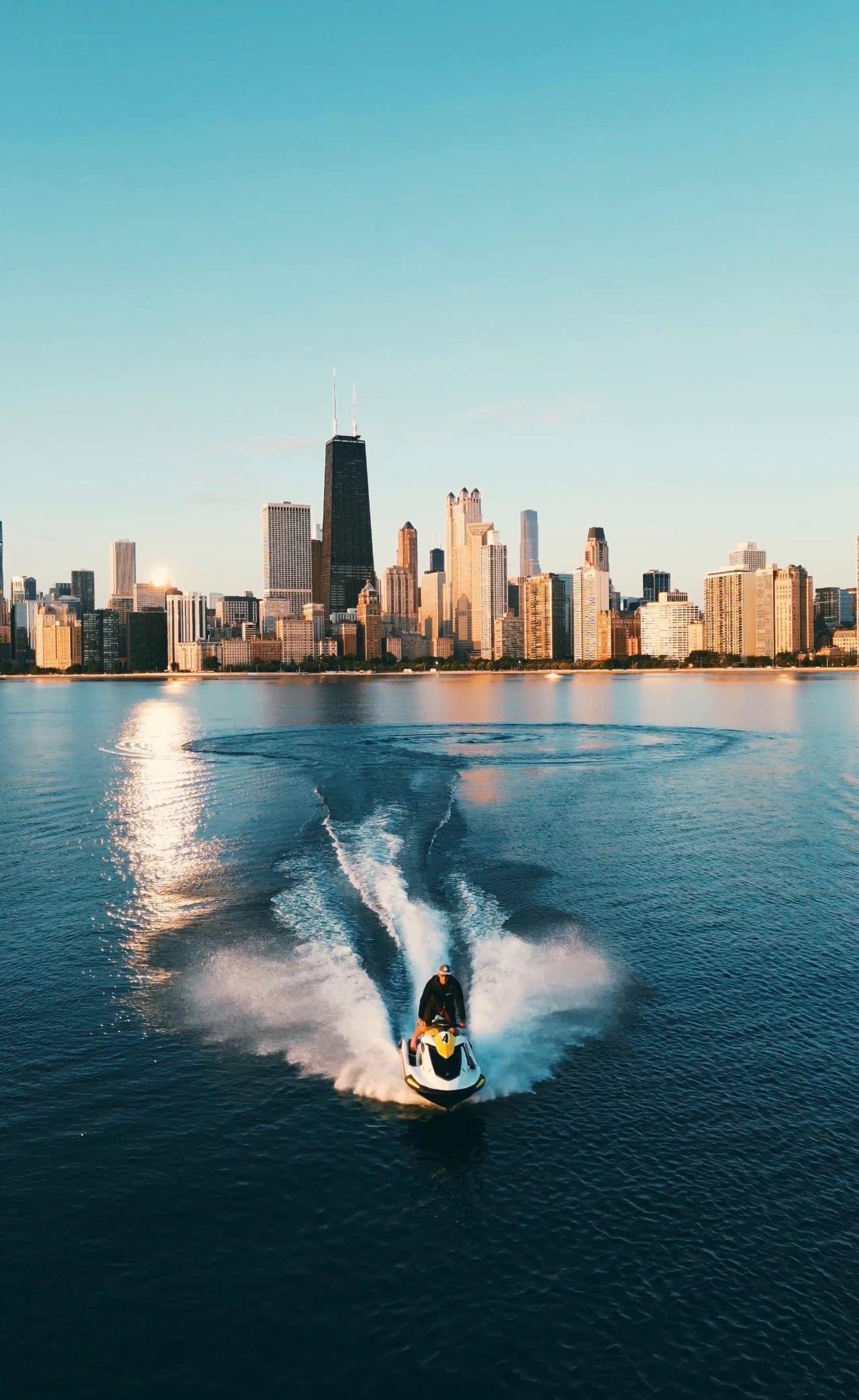 Lake Michigan Jet Ski Adventure with Skyline Views