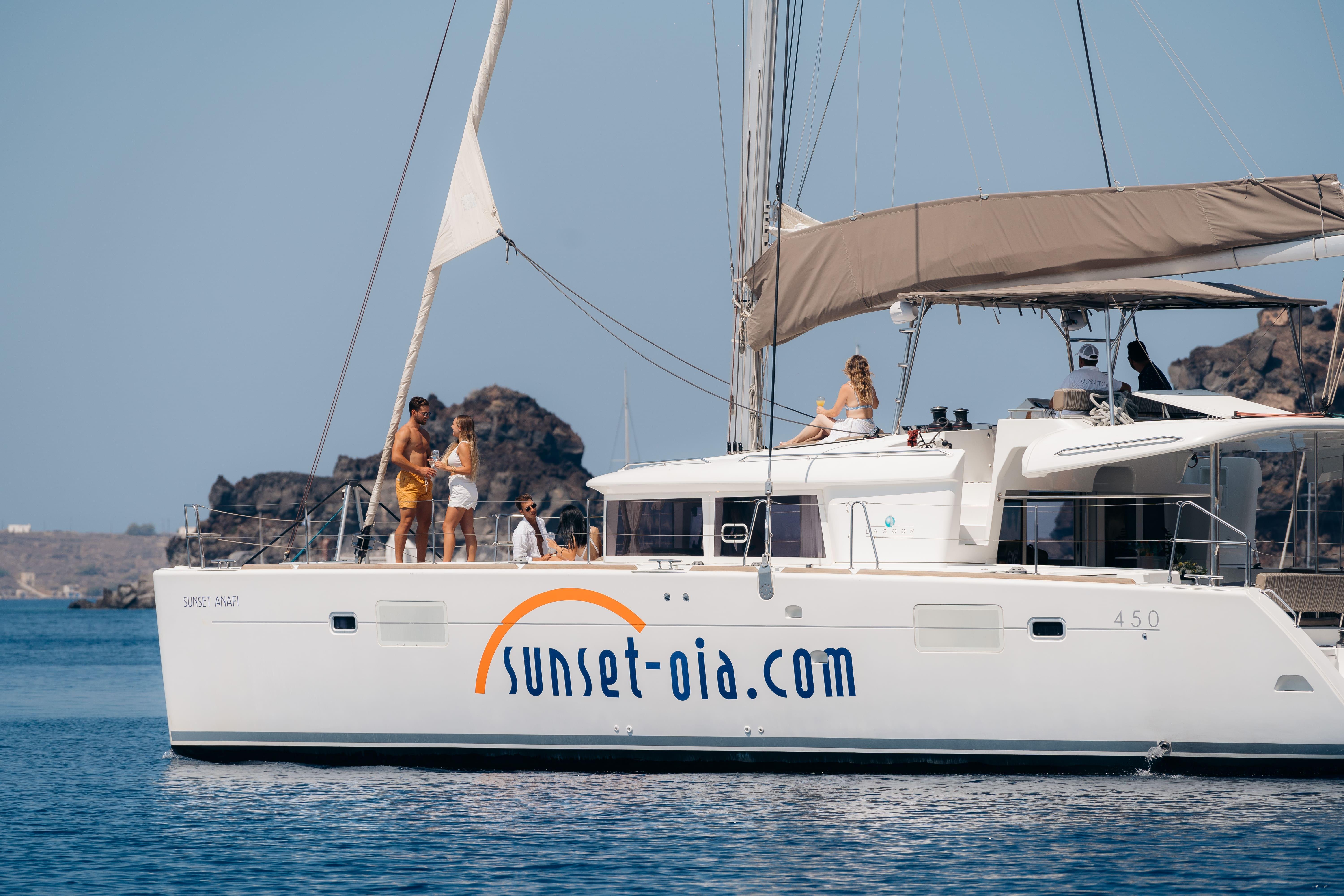 Santorini Catamaran Cruise with BBQ & Unlimited Drinks