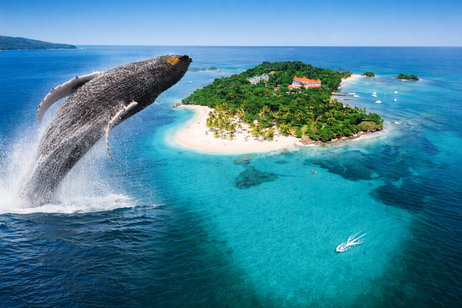 Samaná Whale Watching, El Limón Waterfall & Bacardi Island