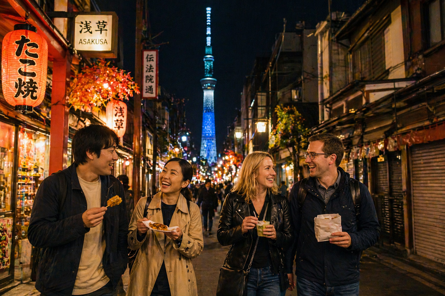 Asakusa Evening Food Walk: 12 Tastings at Hidden Local Spots