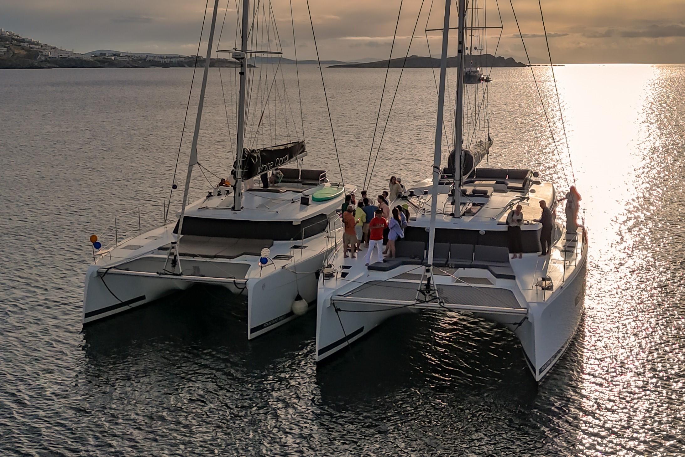 Mykonos Luxury Catamaran Cruise with 3-Course Gourmet Meal
