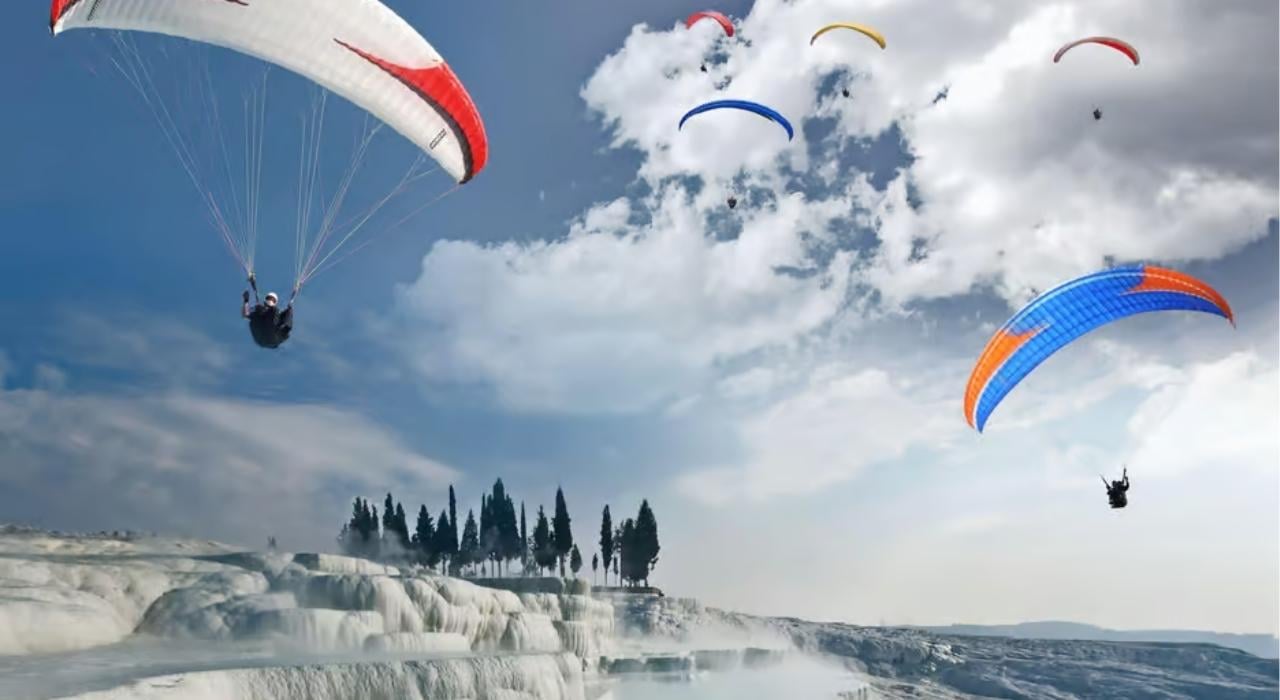Pamukkale Tandem Paragliding Over Ancient Hierapolis