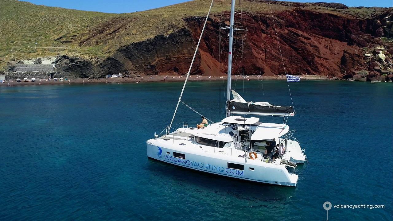 Santorini Sunset Sailing with Hot Springs & Beach Stops