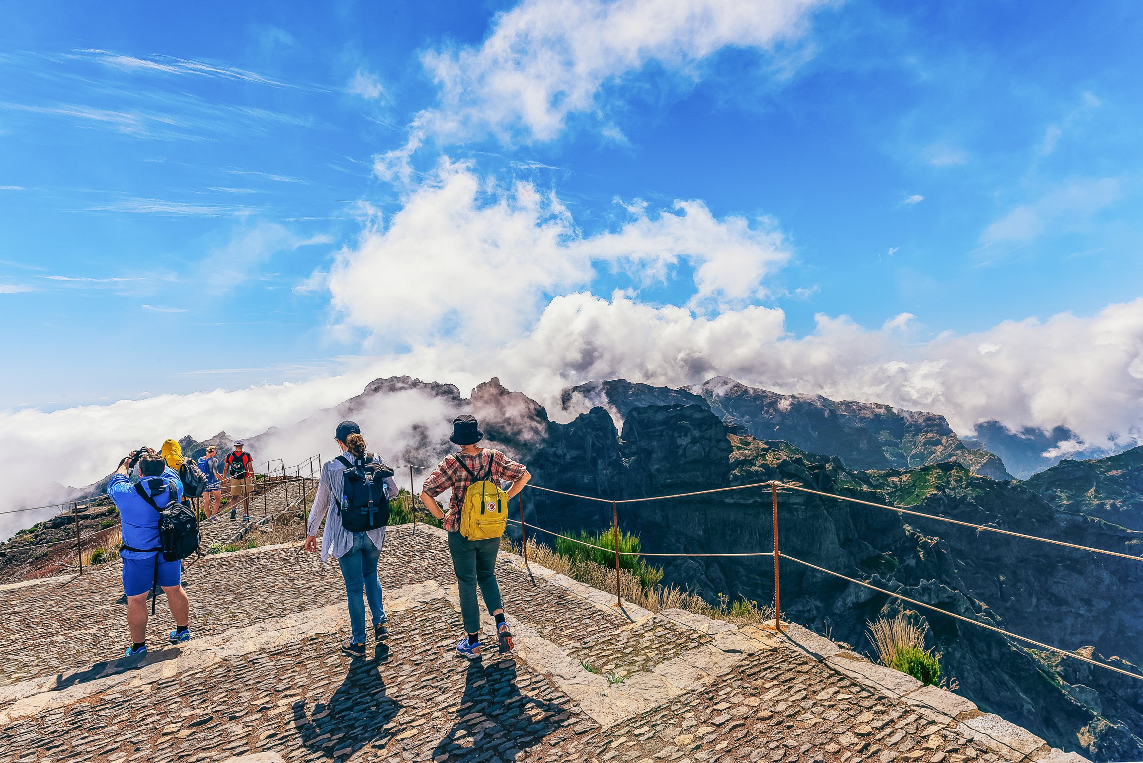 Sunrise above the clouds at Pico do Arieiro summit, Madeira's third-highest peak