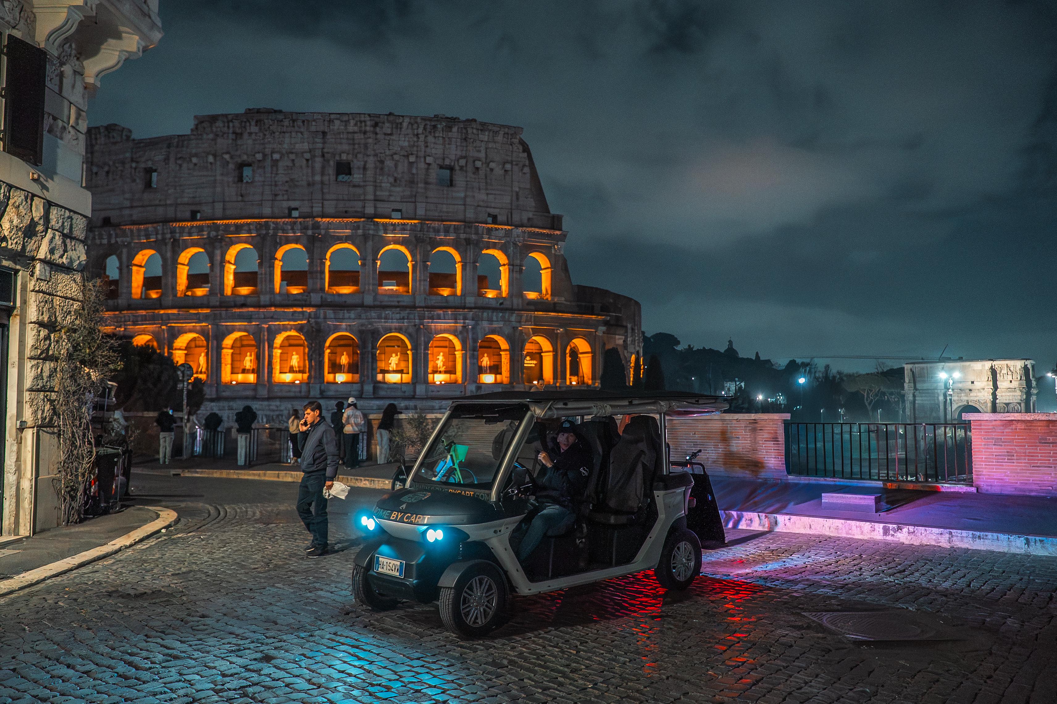 Rome Private Evening Golf Cart Sightseeing Tour