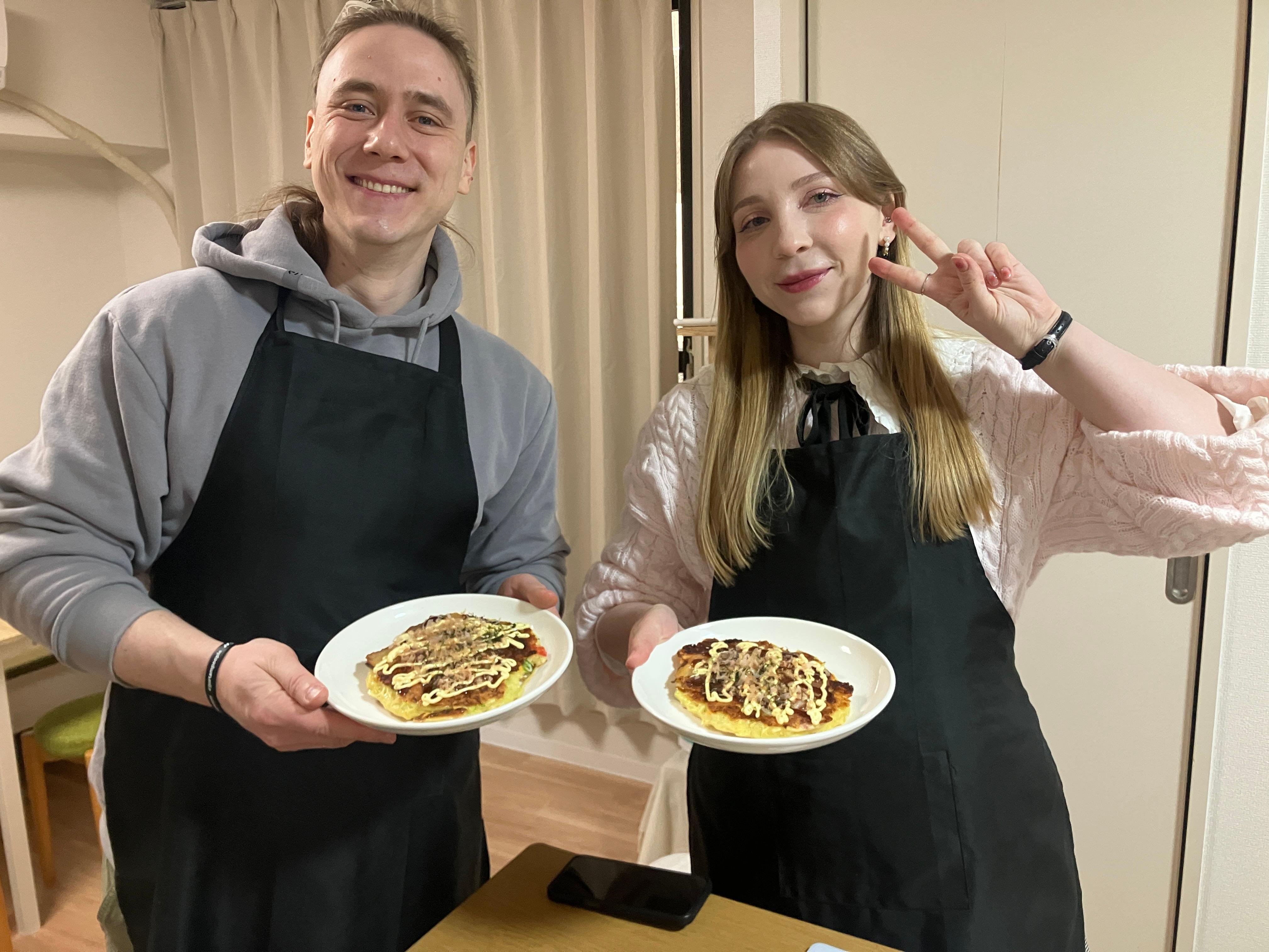 Osaka : Cooking Class Okonomiyaki & Takoyaki course in Nanba