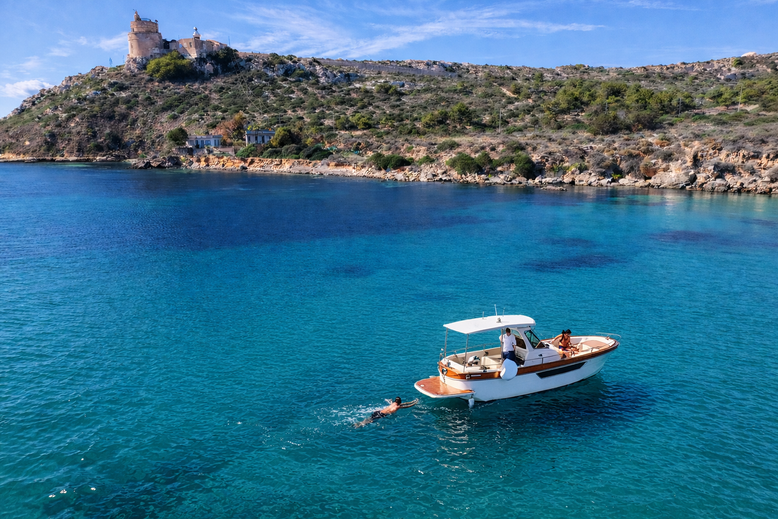 Gulf of Cagliari Small-Group Boat Tour with Swimming