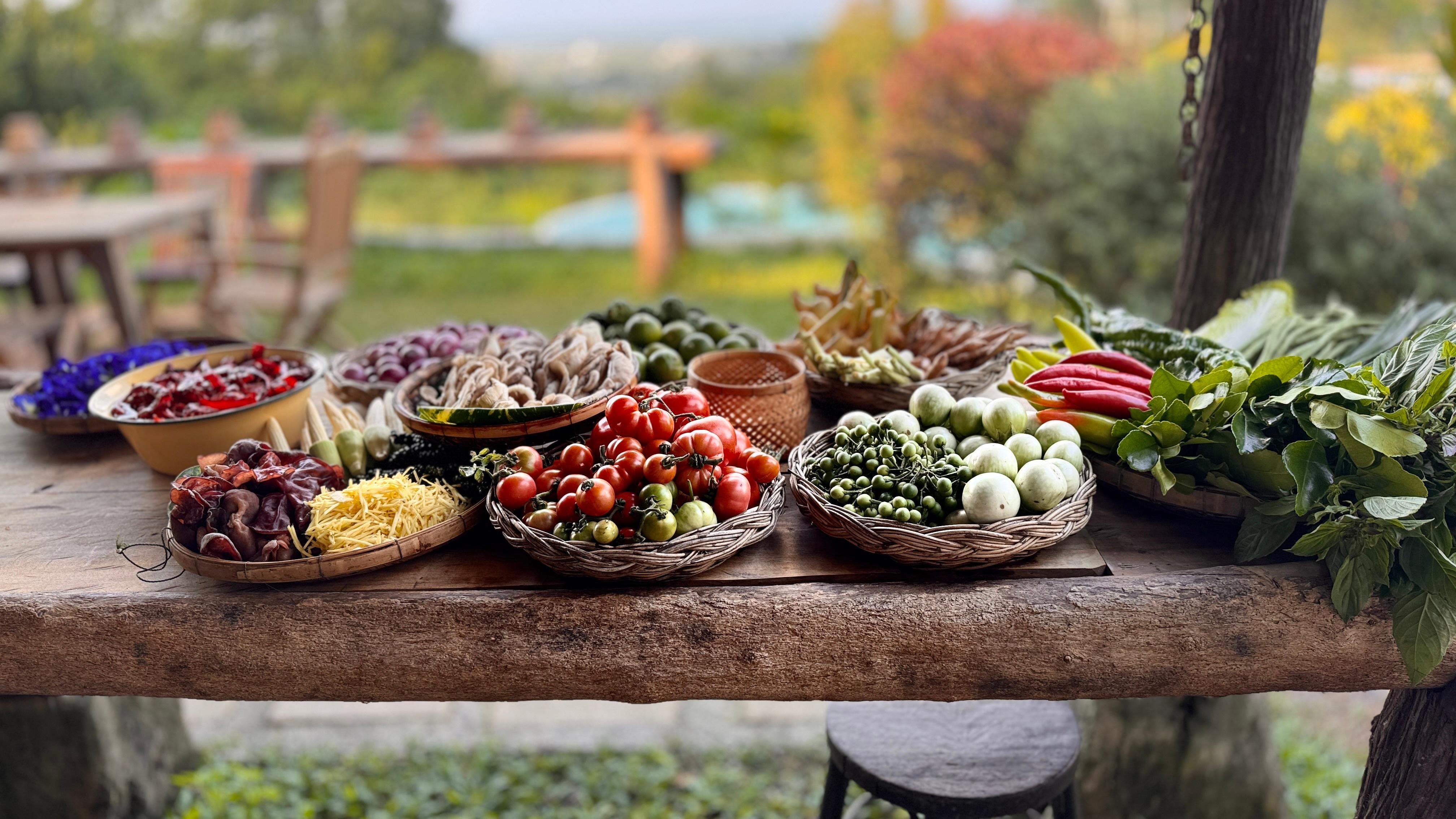 Evening Thai Cooking Class & Organic Garden Experience