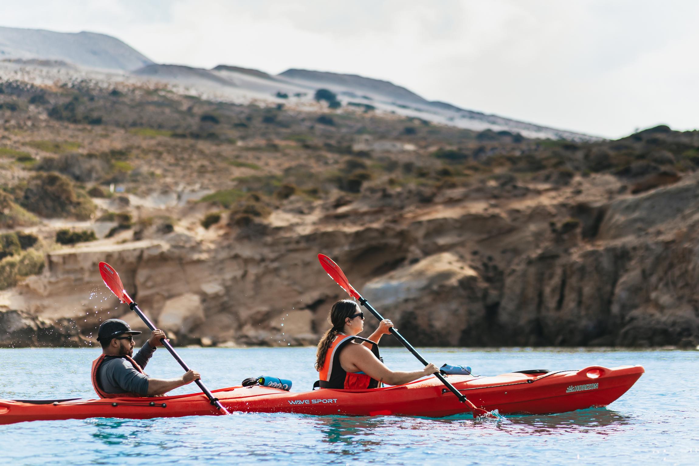 Milos kayak tour Tsigrado Gerakas sea caves south coast — image 5