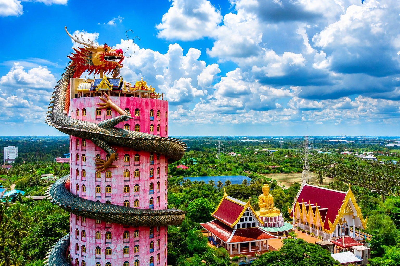 Railway Market, Floating Market & Dragon Temple Private Tour